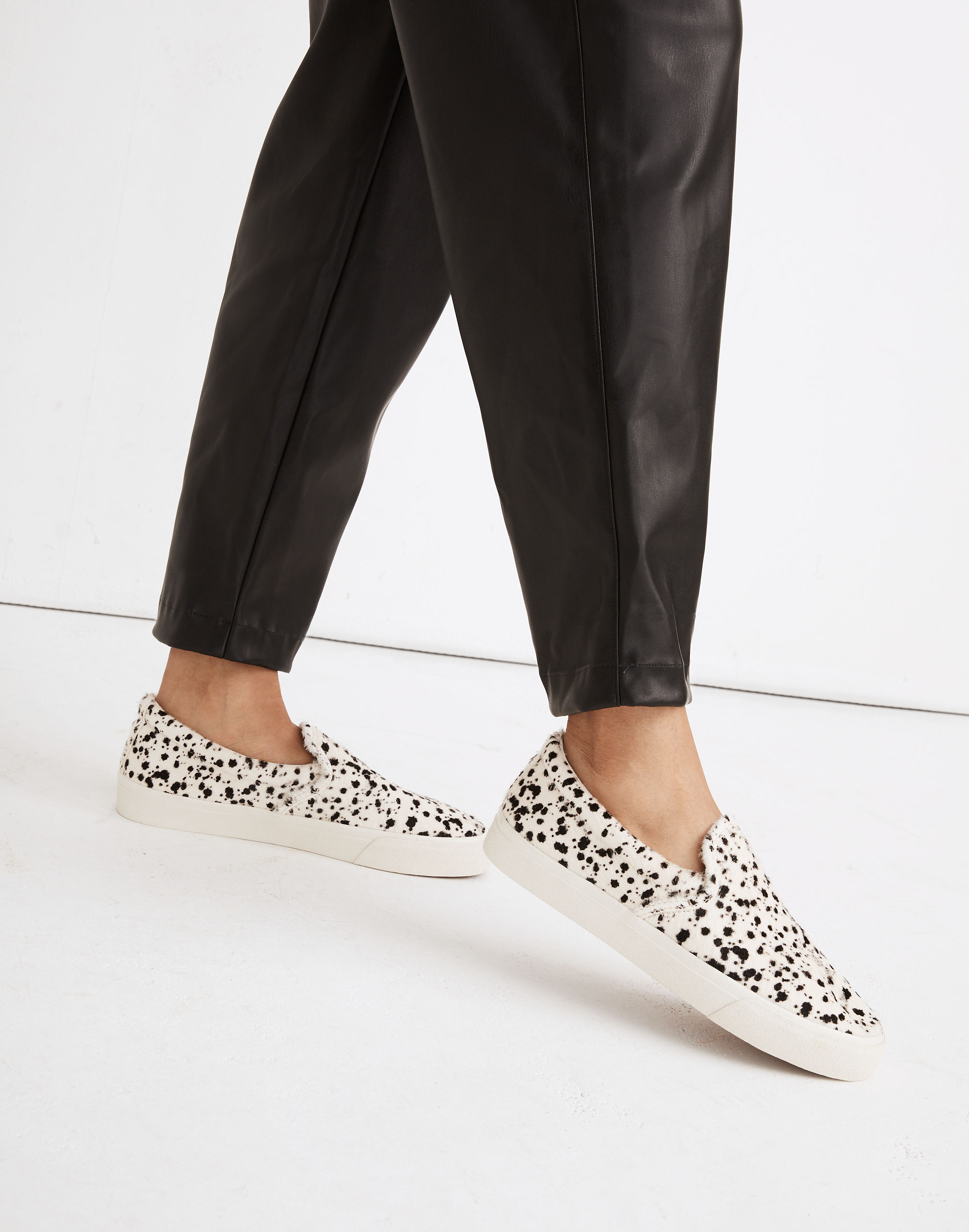 Sidewalk Slip-On Sneakers in Spatter-Painted Calf Hair