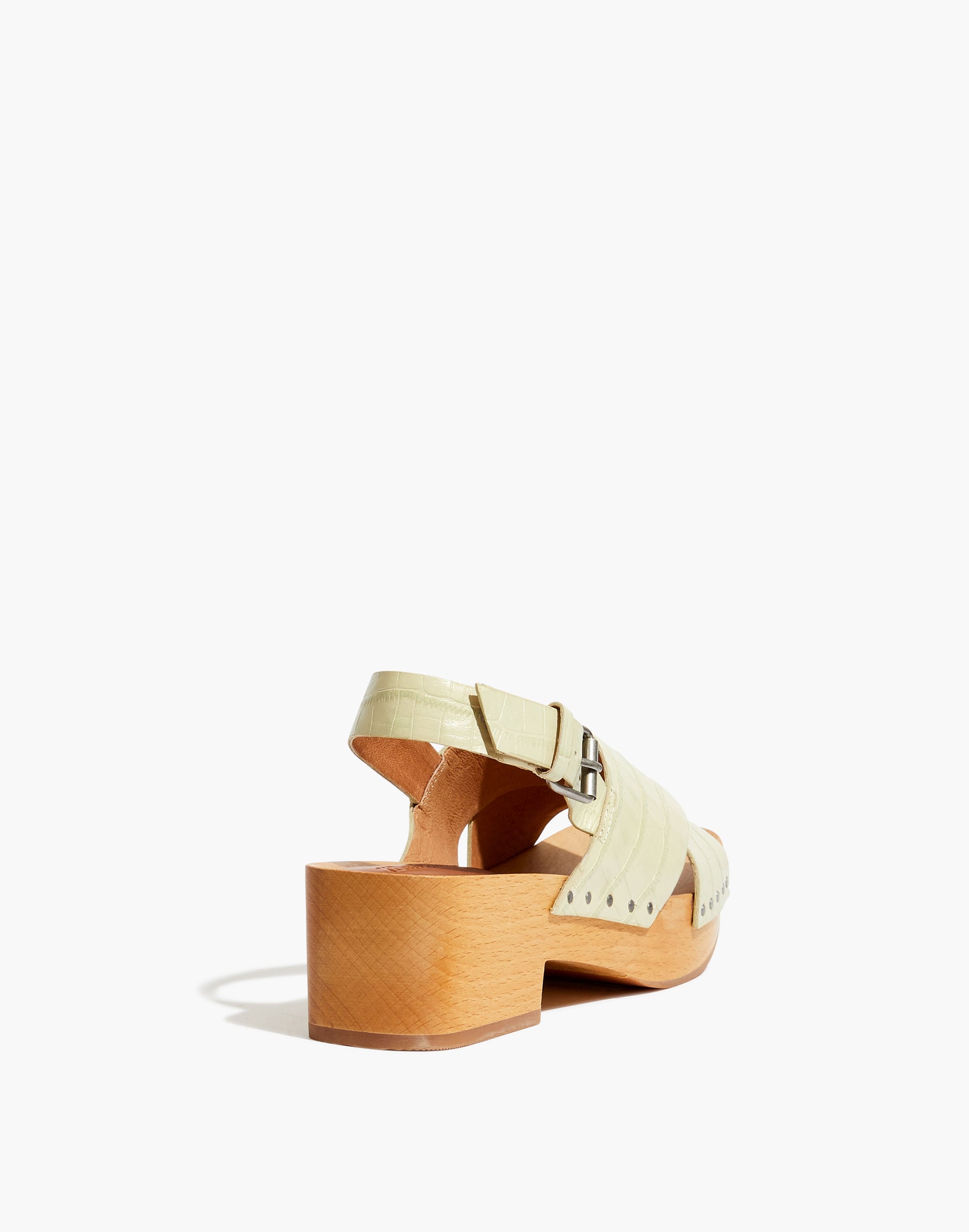 The Farrah Slingback Clog in Croc Embossed Leather