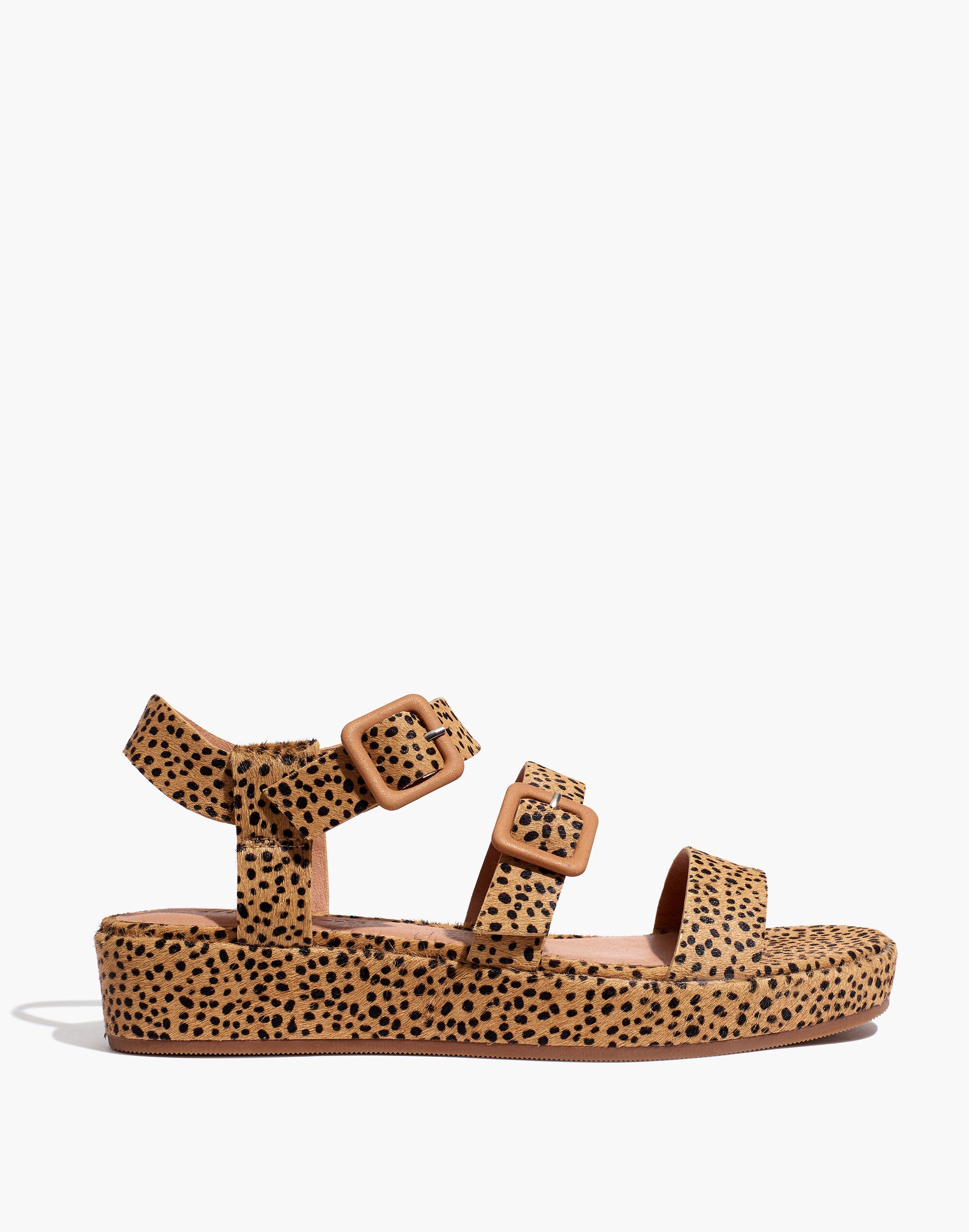 The Robin Platform Sandal in Spotted Calf Hair