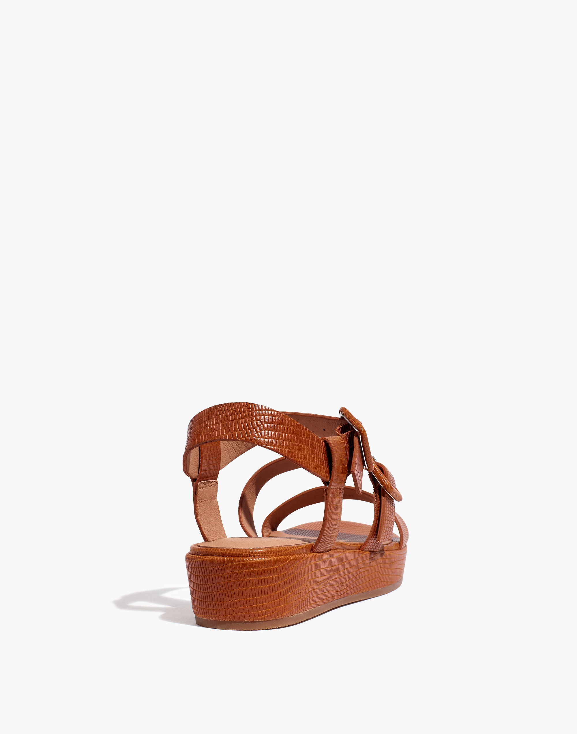 The Robin Platform Sandal in Lizard Embossed Leather