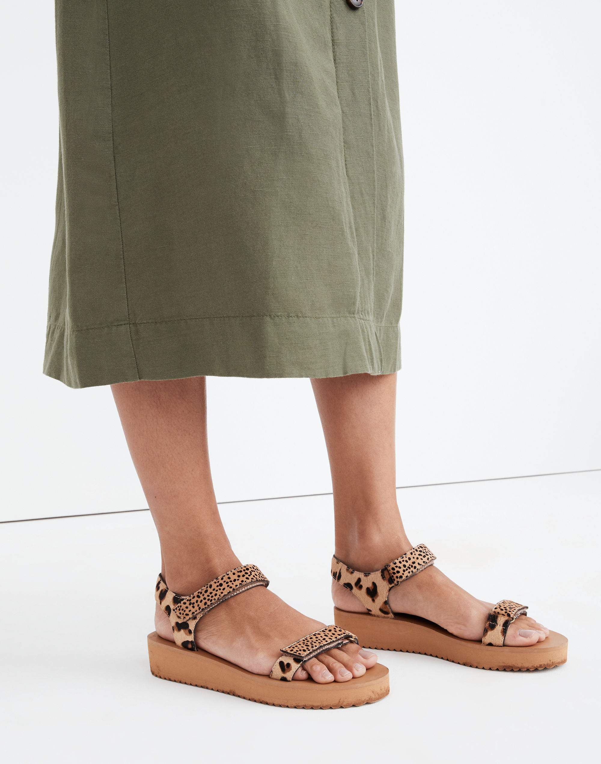 The Maggie Sandal in Spot Mix Calf Hair