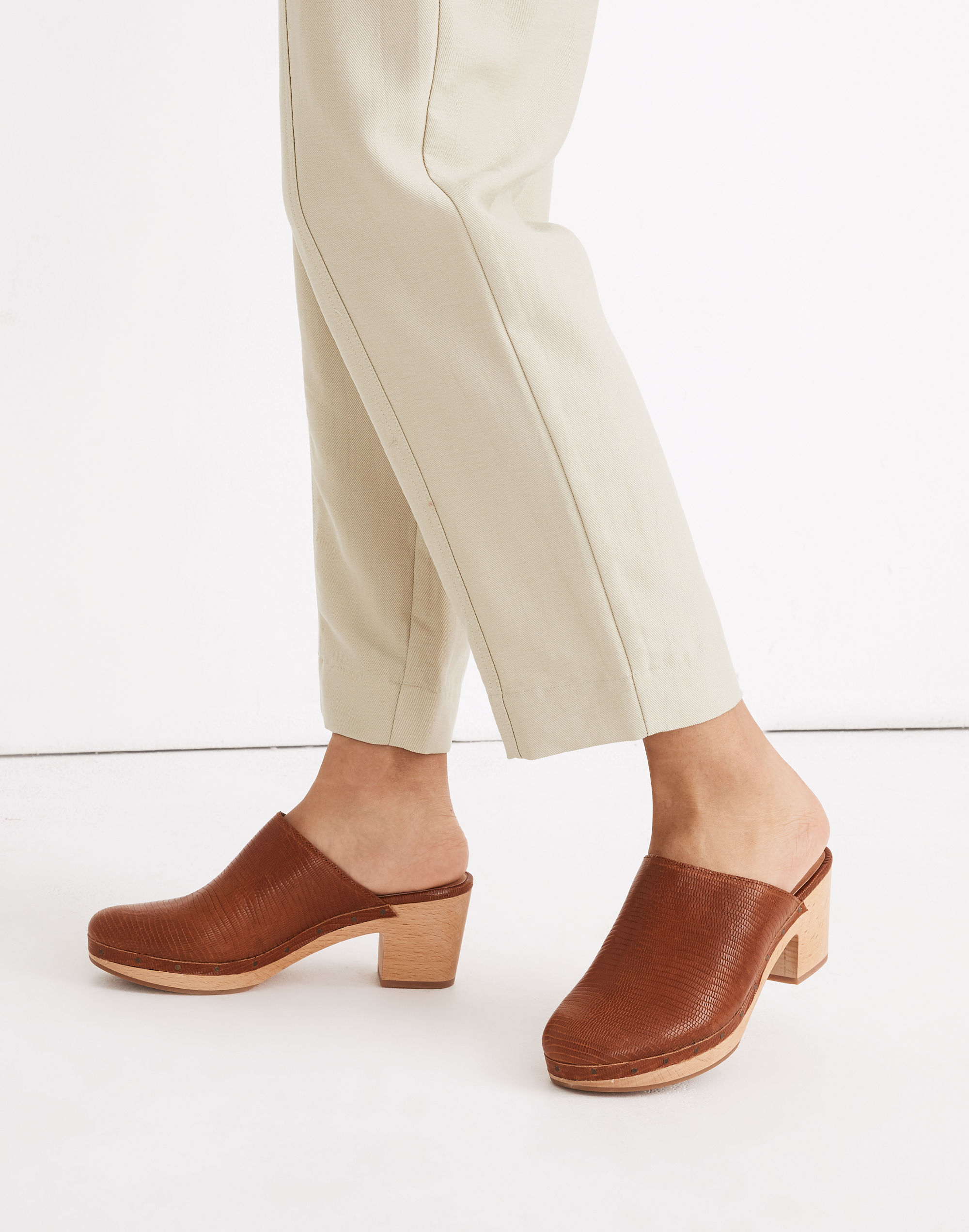 The Ayanna Clog in Lizard Embossed Leather