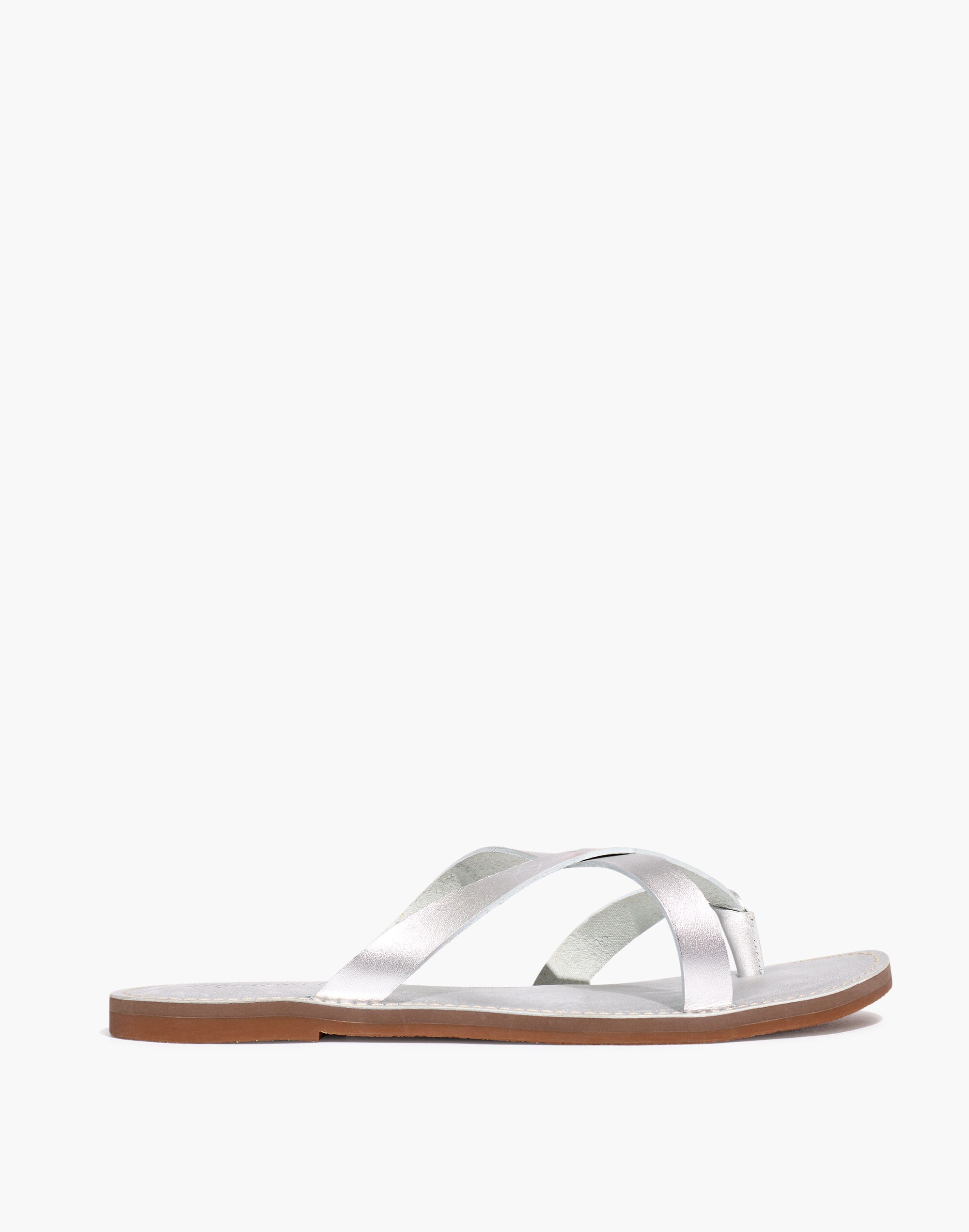 The Boardwalk Thong Sandal in Metallic Leather