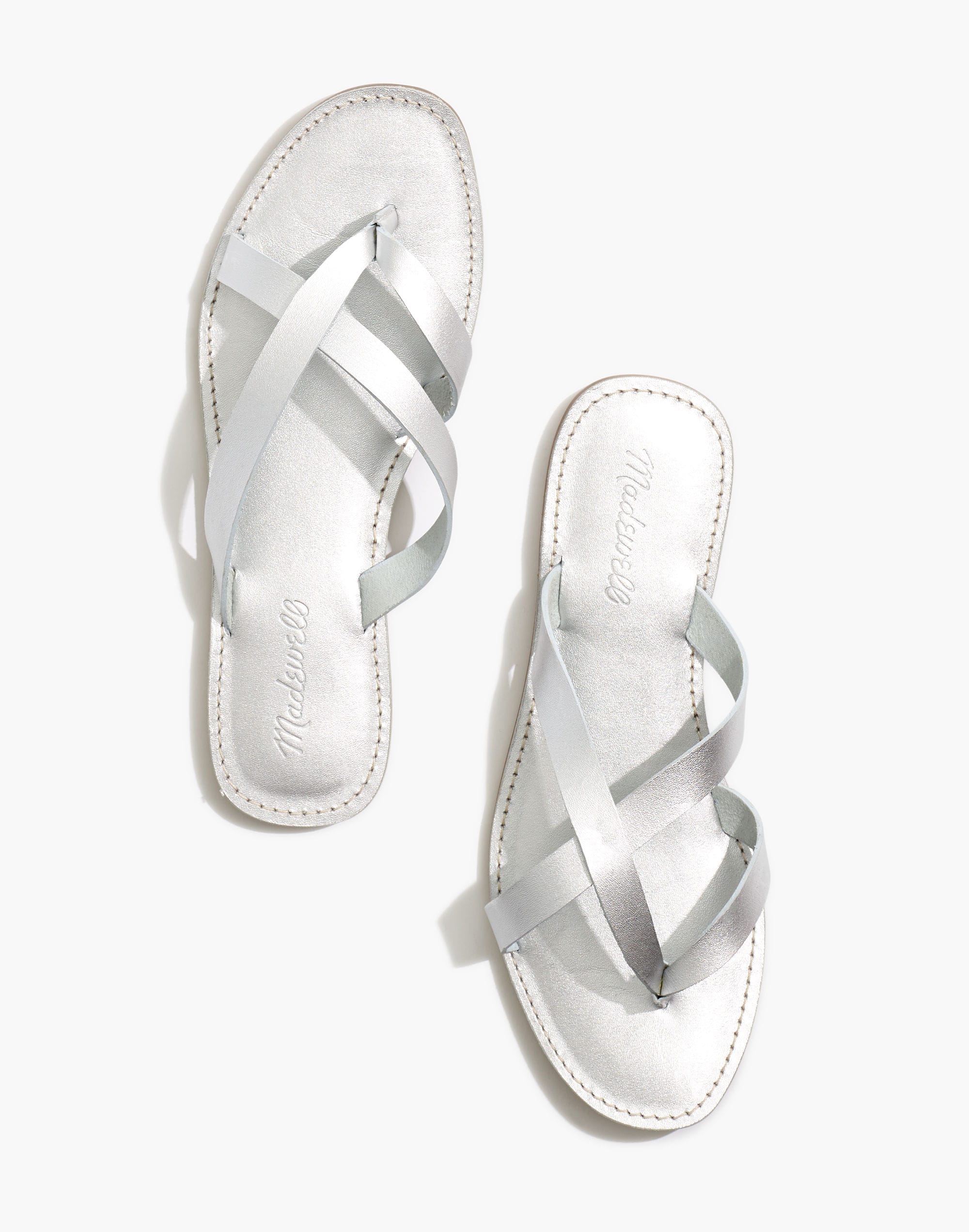 The Boardwalk Thong Sandal in Metallic Leather