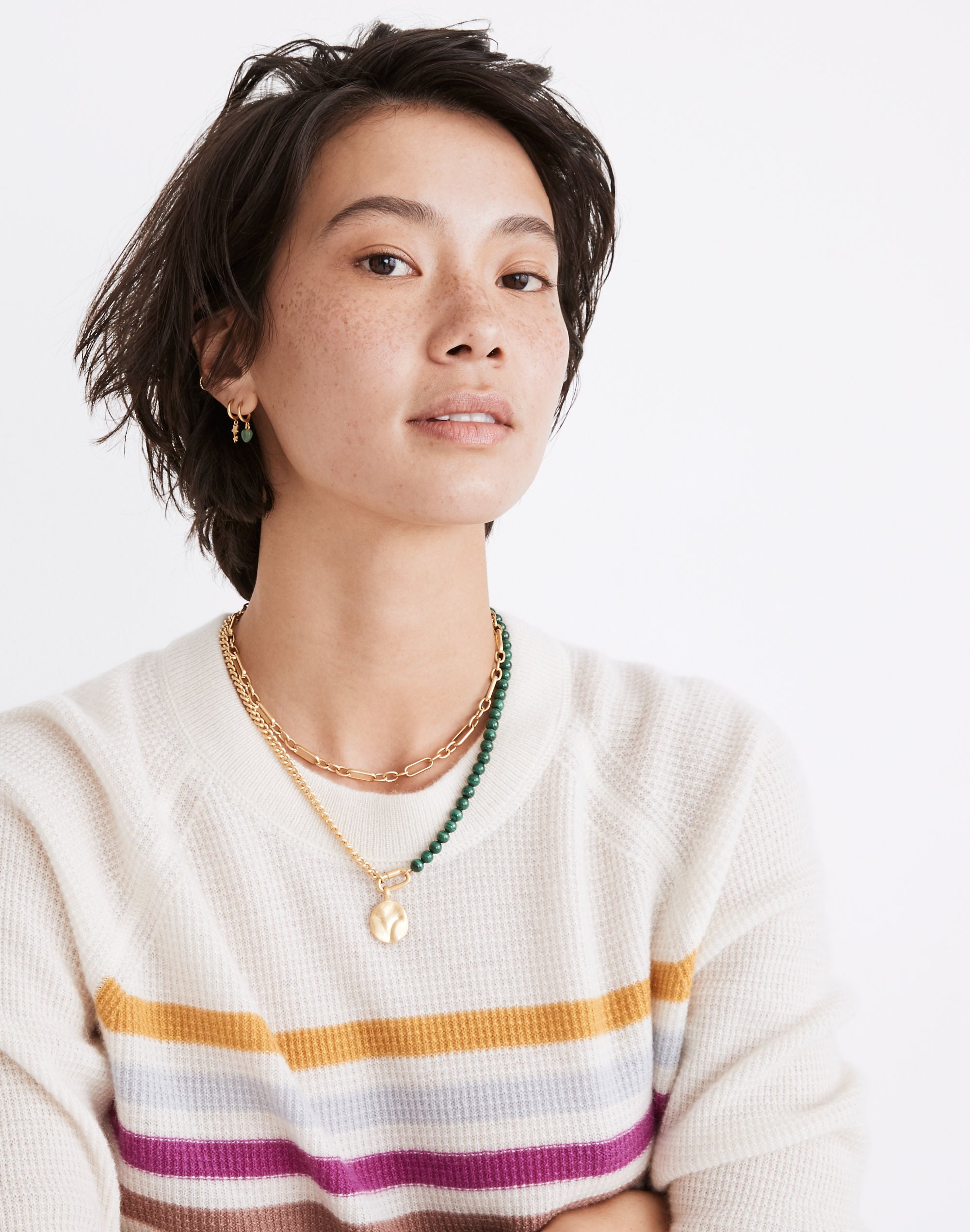 Half-and-Half Carabiner Chain Necklace