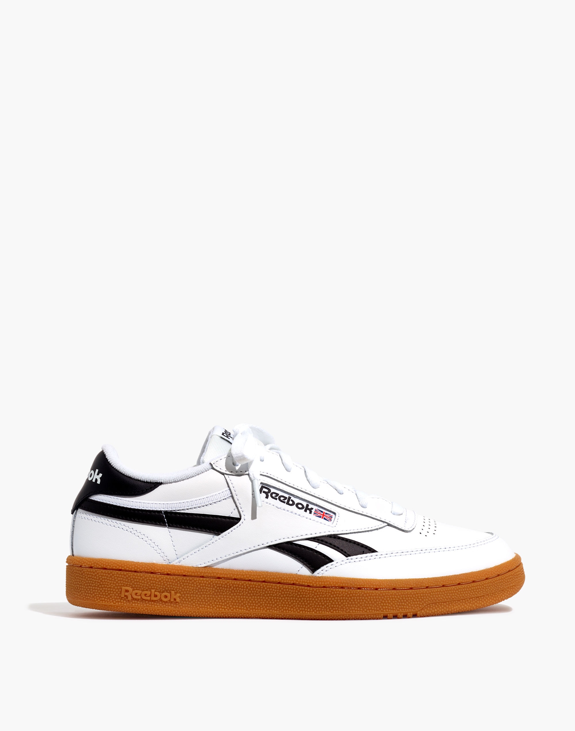 Reebok&reg; Leather Club C Revenge Sneakers in White and Black