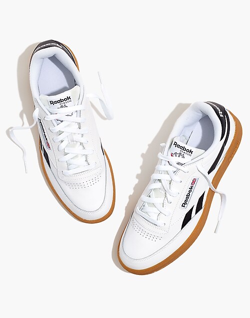 punto final Auroch Puede soportar Reebok® Leather Club C Revenge Sneakers in White and Black