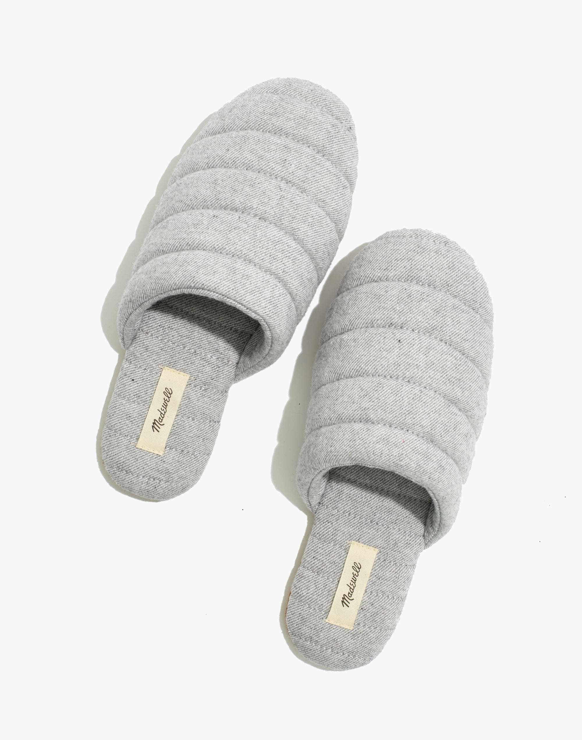Chambray Quilted Scuff Slippers