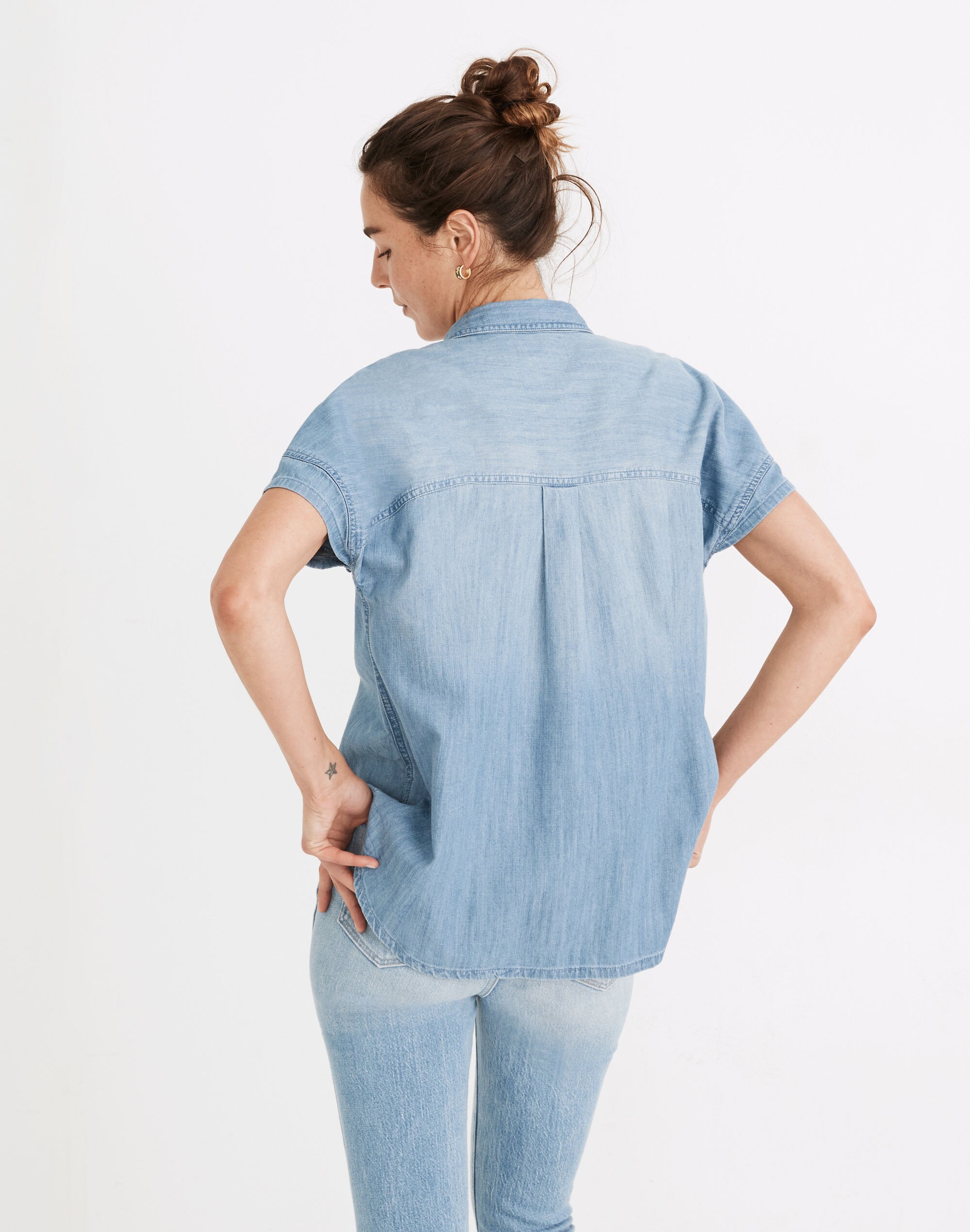 Cap-Sleeve Utility Shirt