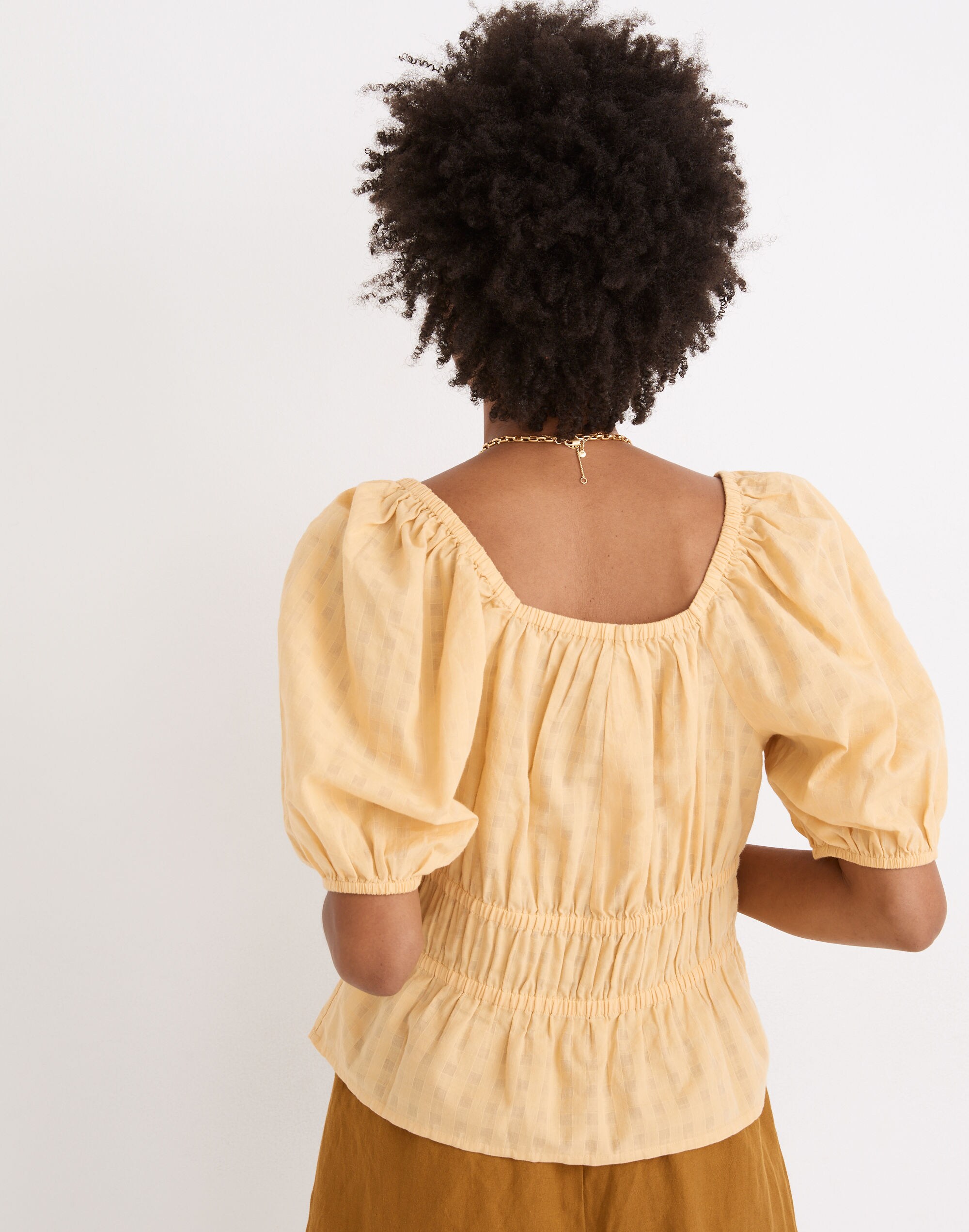 Smocked-Waist Crop Top