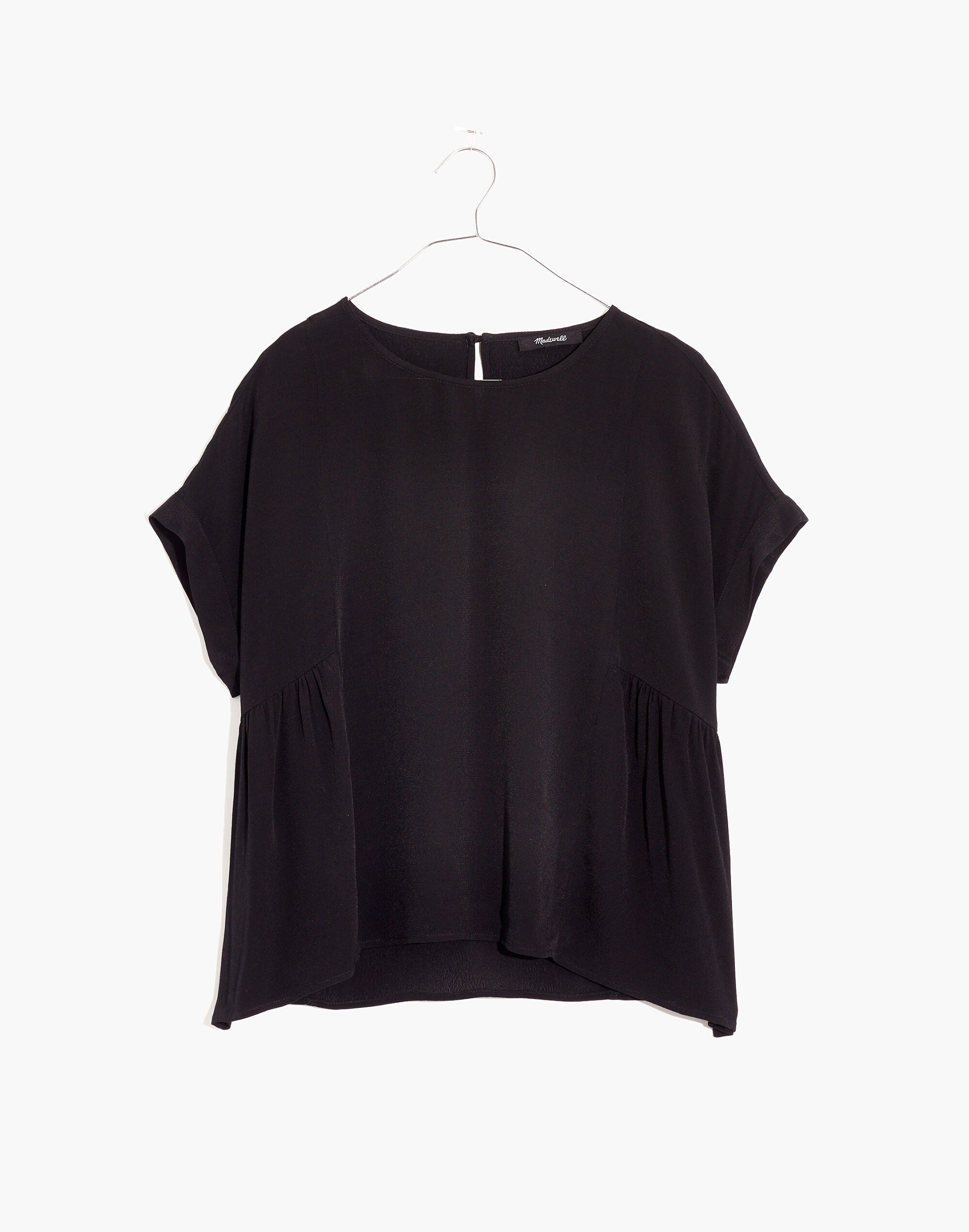 Cuffed-Sleeve Shirred Top