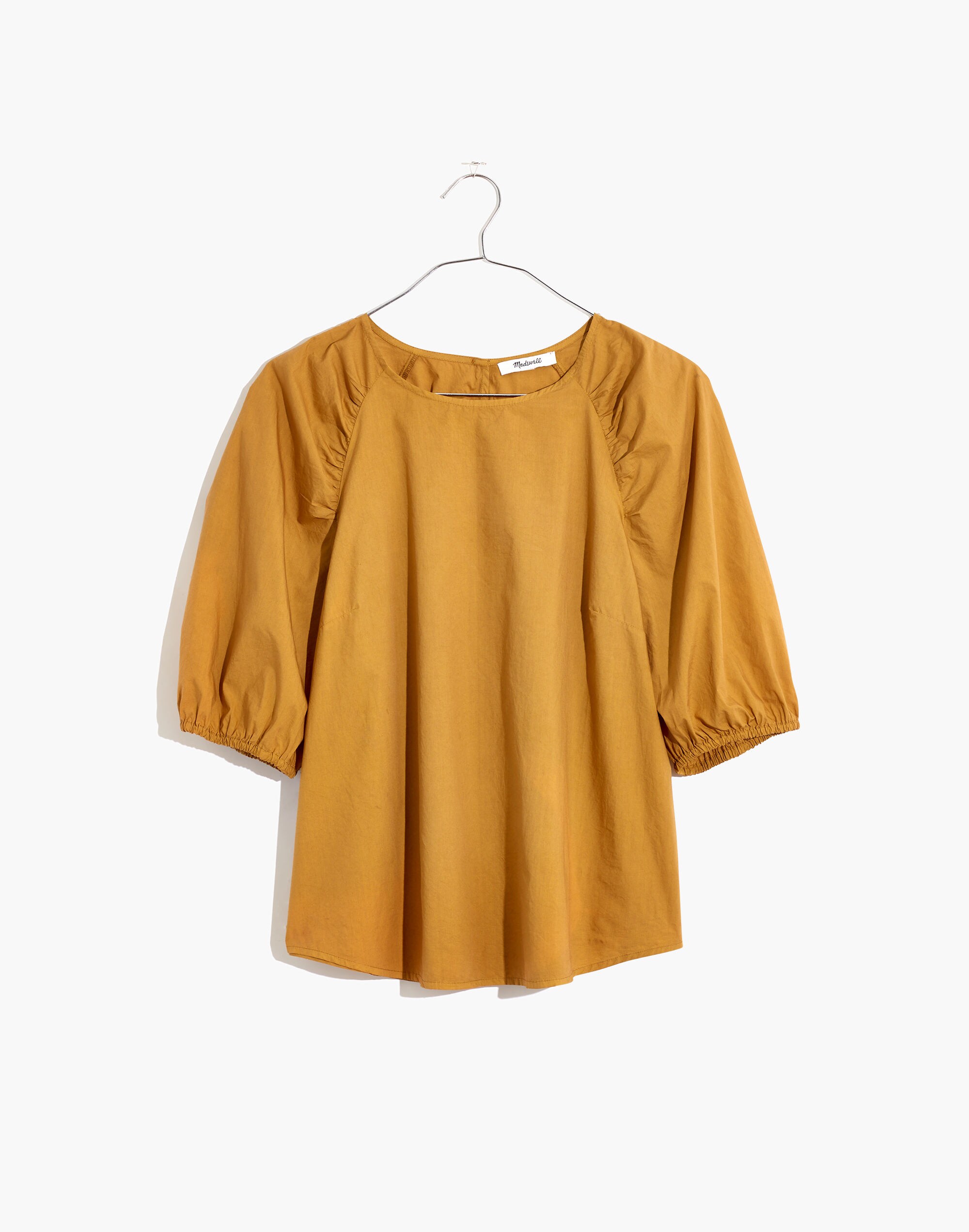 Gathered Balloon-Sleeve Top