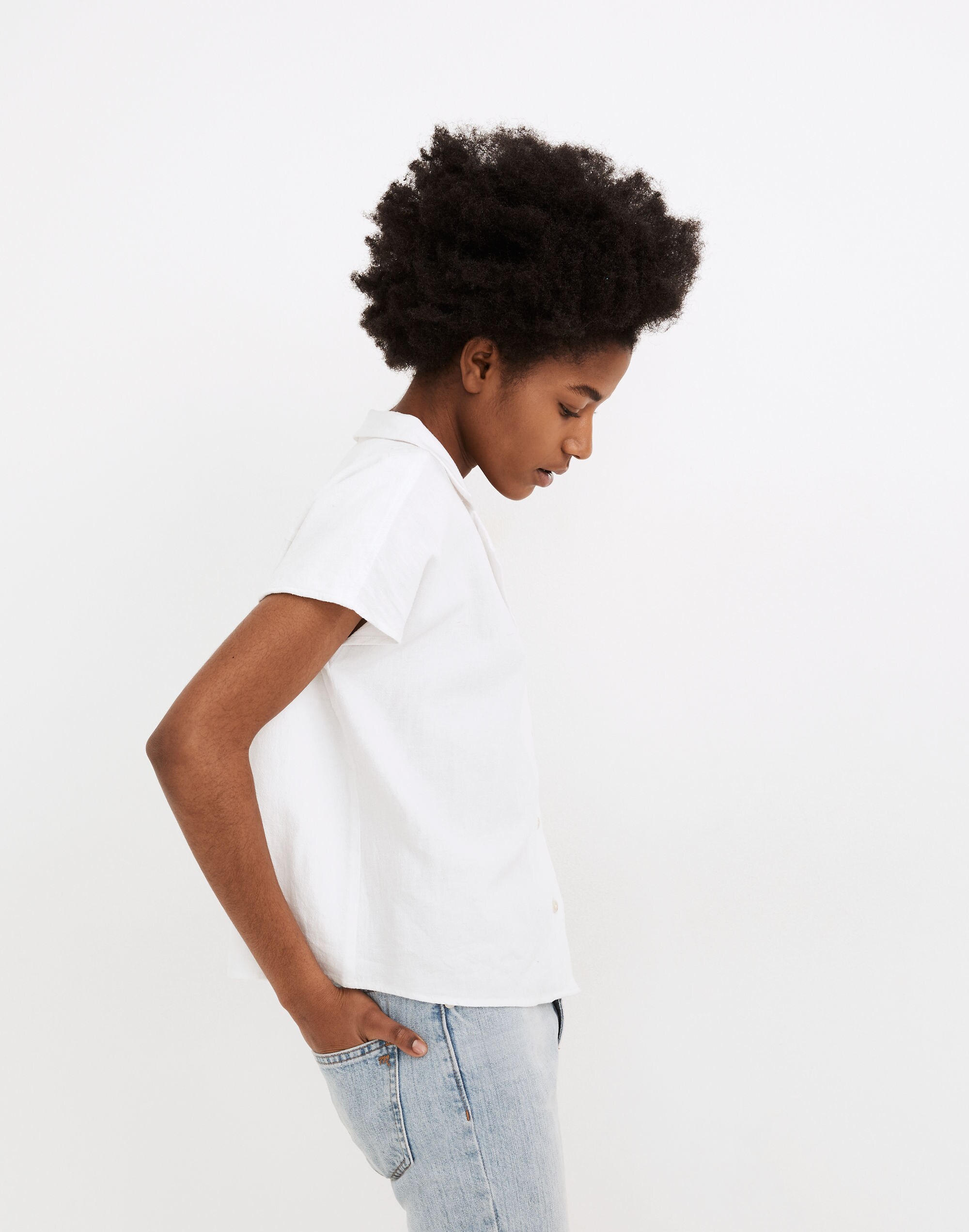 Cap-Sleeve Camp Shirt