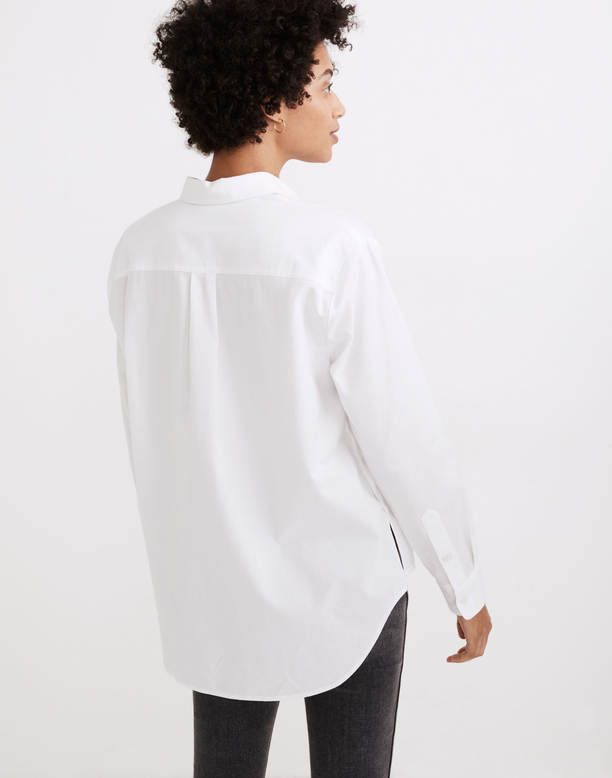 Side-Button Oversized Ex-Boyfriend Shirt