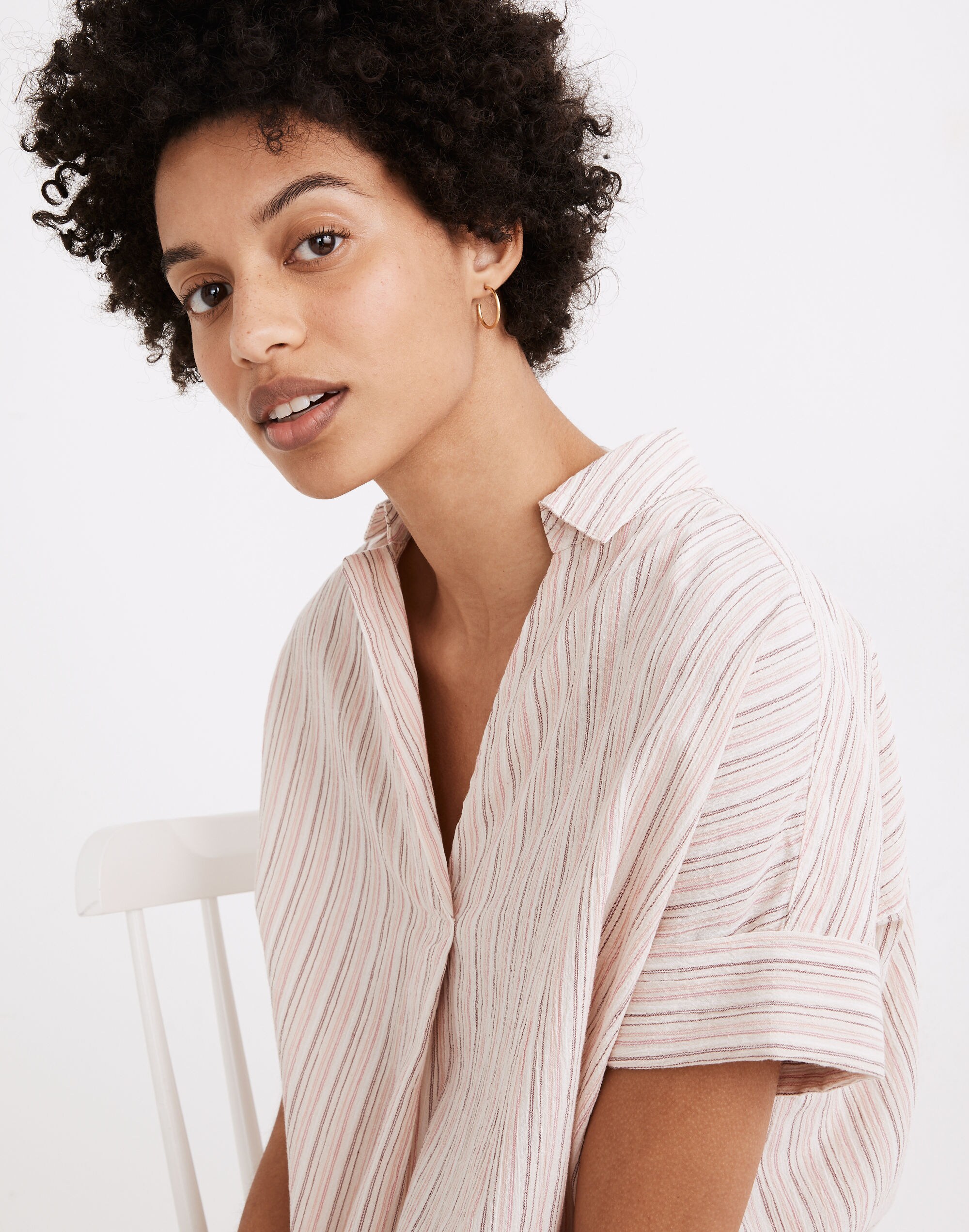 Courier Button-Back Shirt in Brampton Stripe