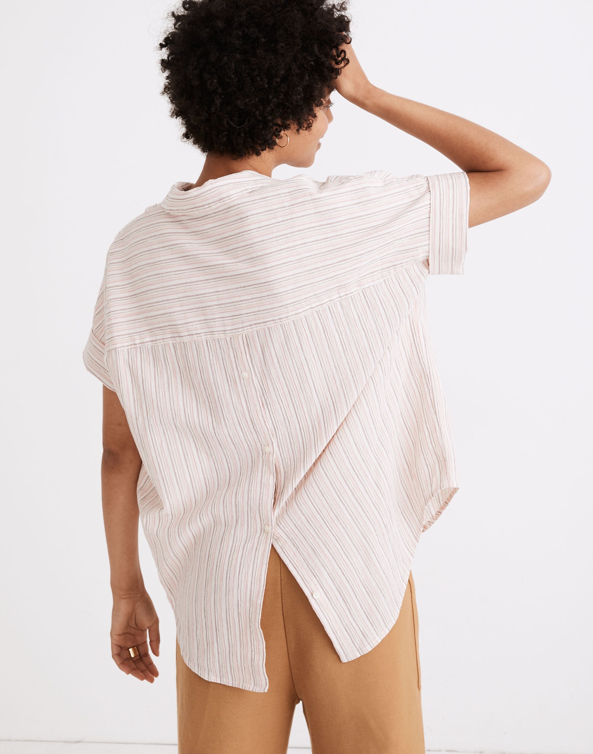 Courier Button-Back Shirt in Brampton Stripe