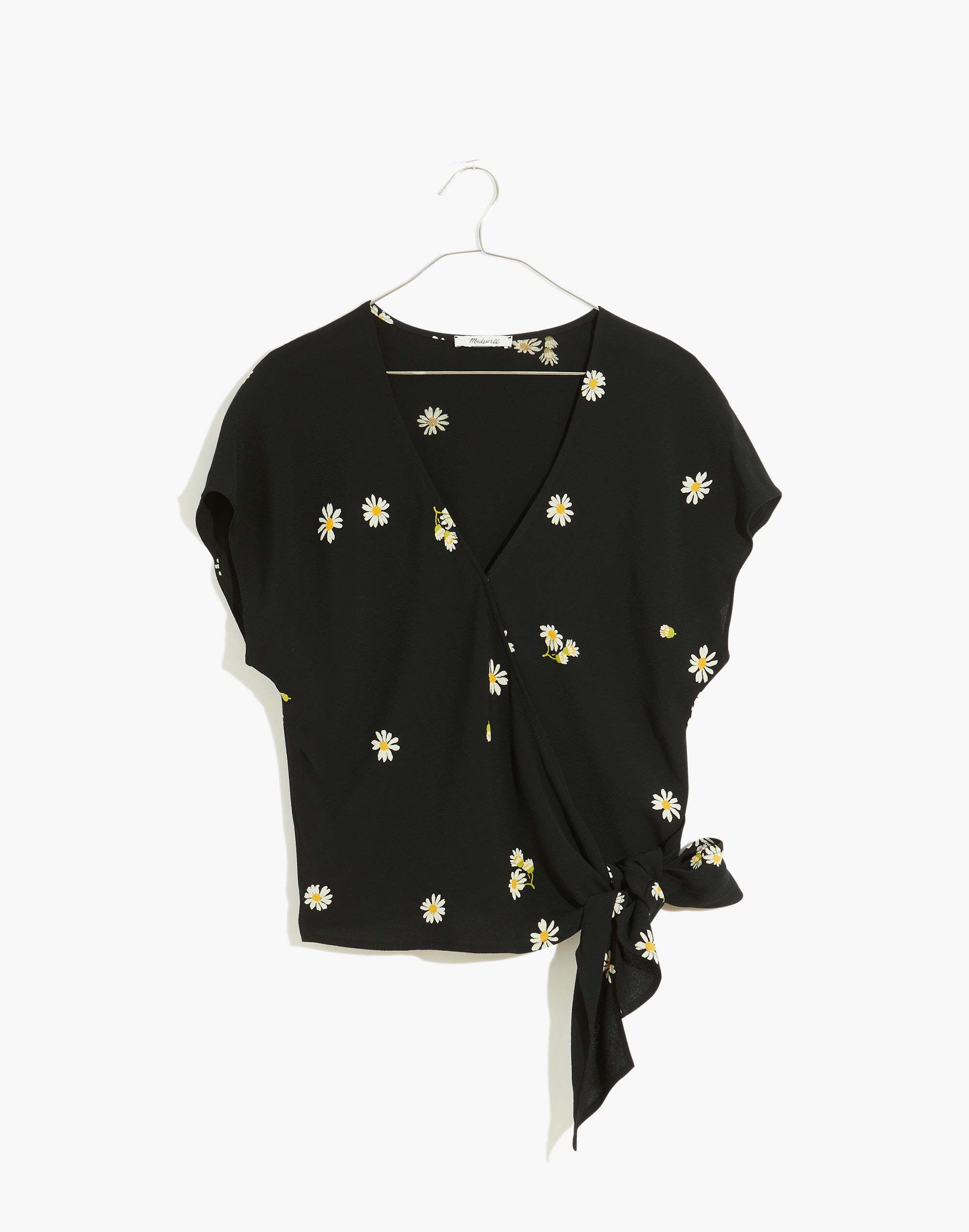 Sash-Tie Wrap Top in Lazy Daisies