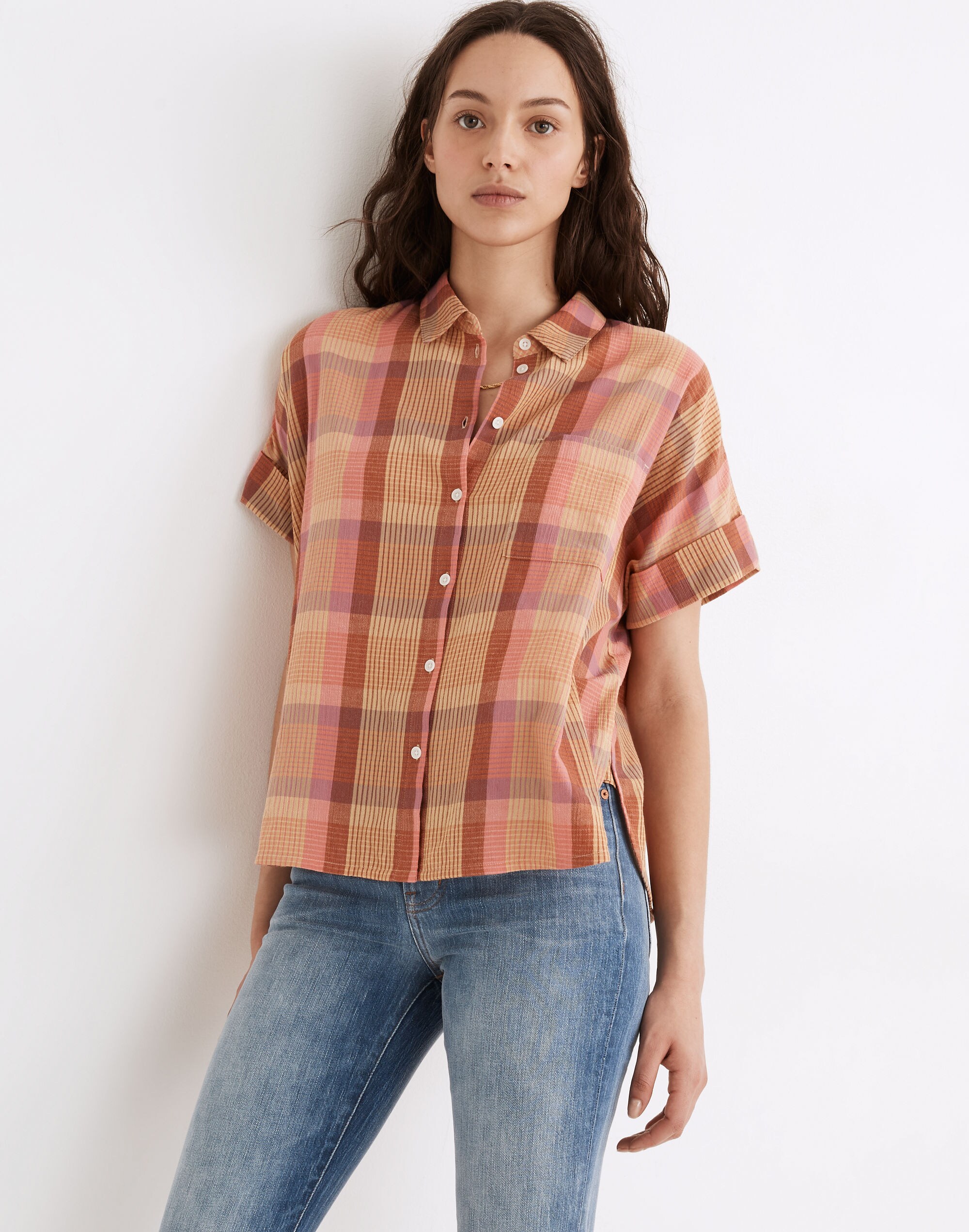 Daily Shirt in Neon Madras Plaid