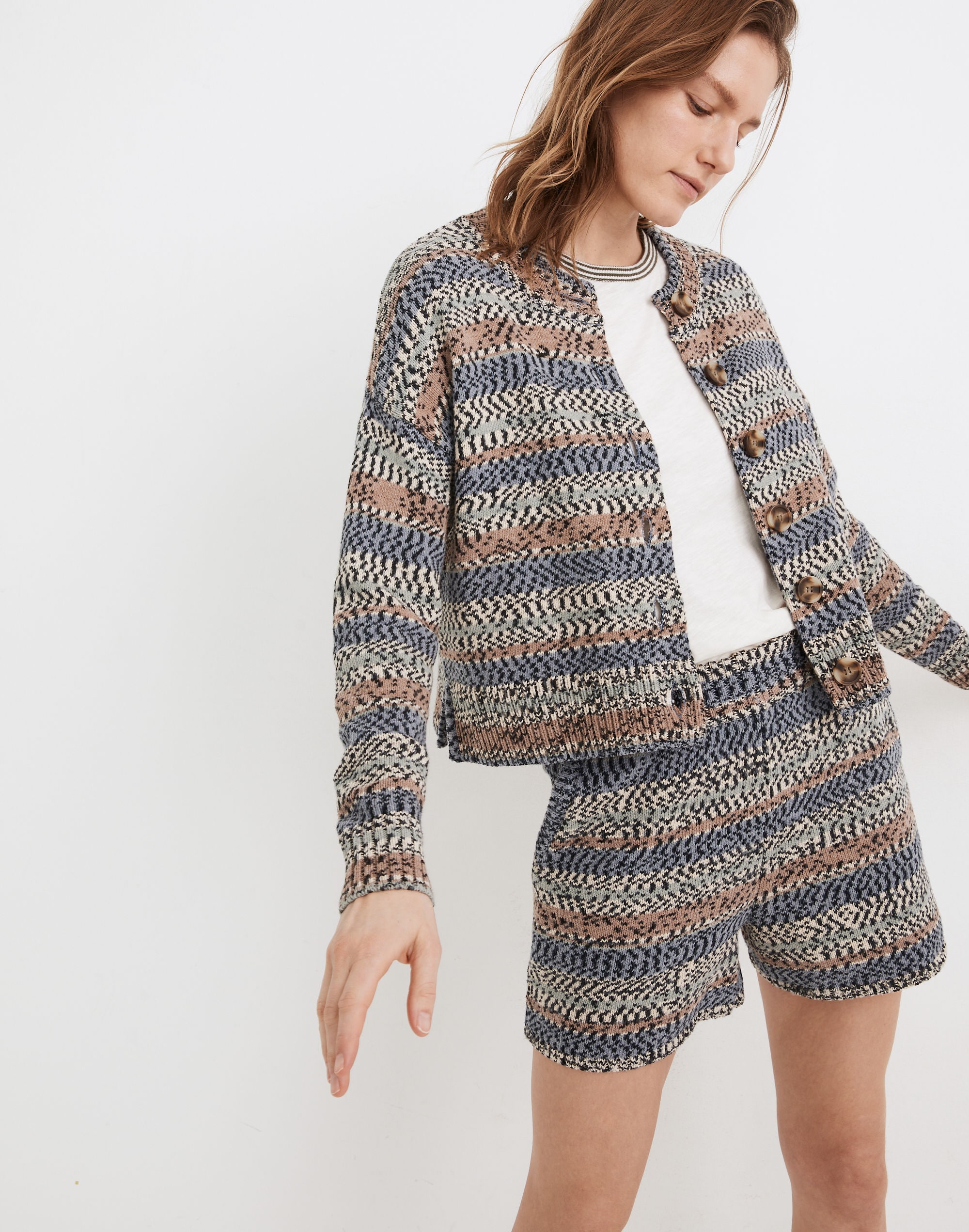 Broadway Sweater Shorts in Stripe