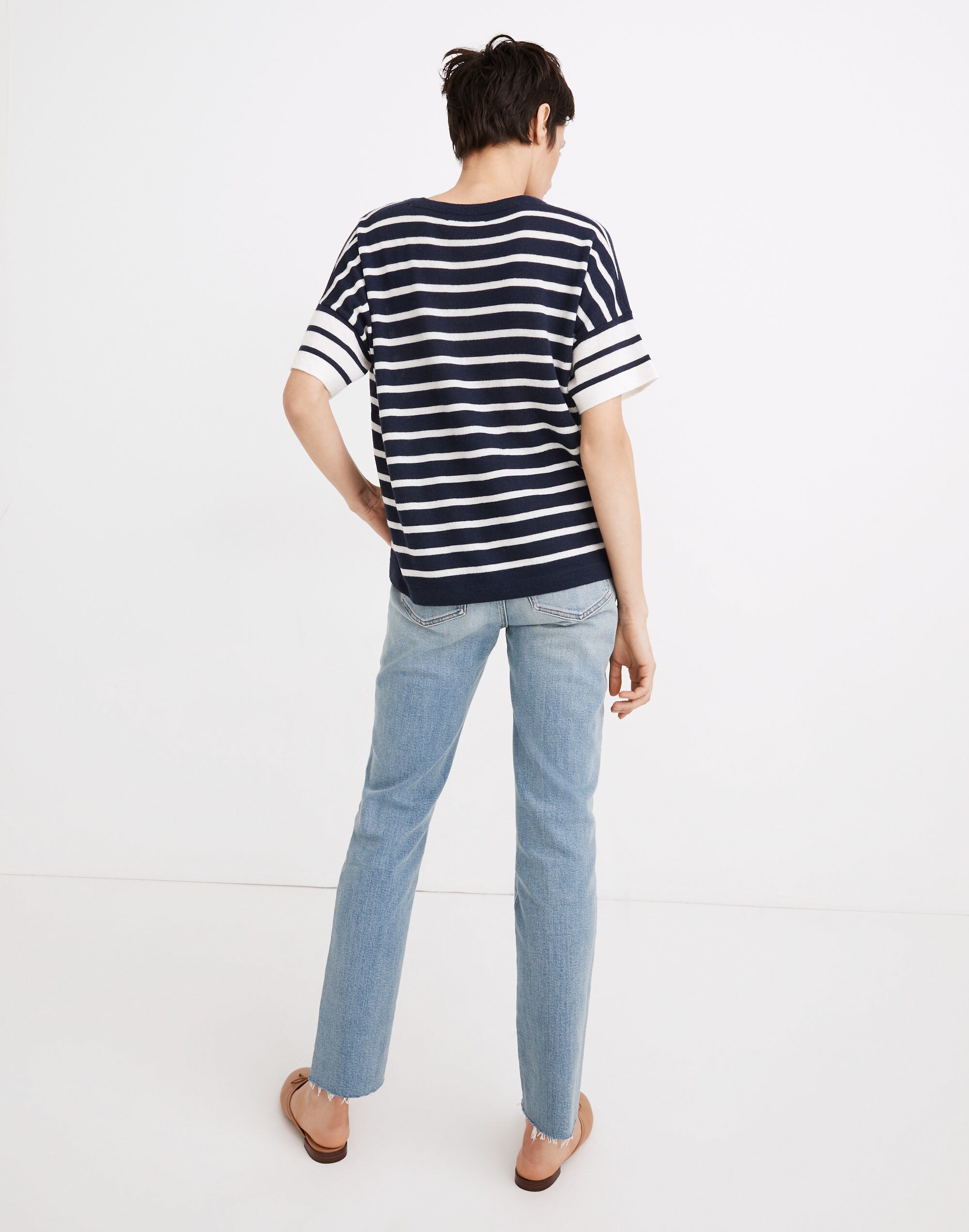 (Re)sponsible Weightless Cashmere Sweater Tee in Stripe
