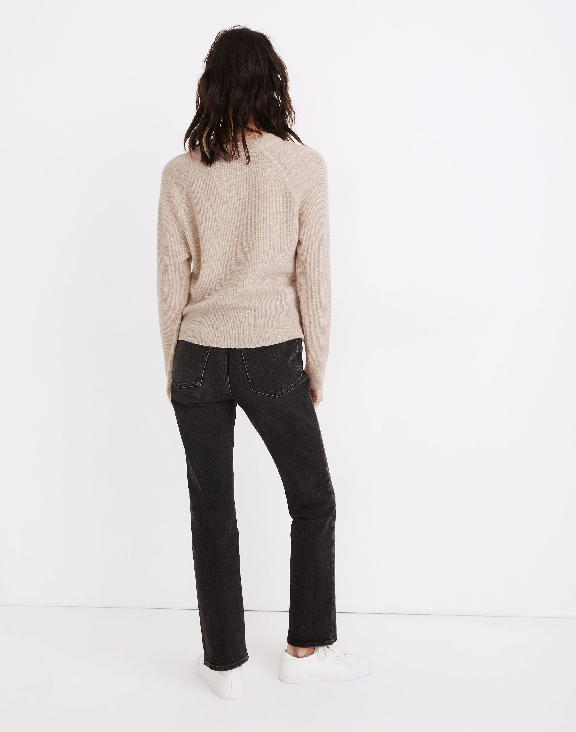 Heart Embroidered (Re)sponsible Cashmere Shrunken Sweatshirt