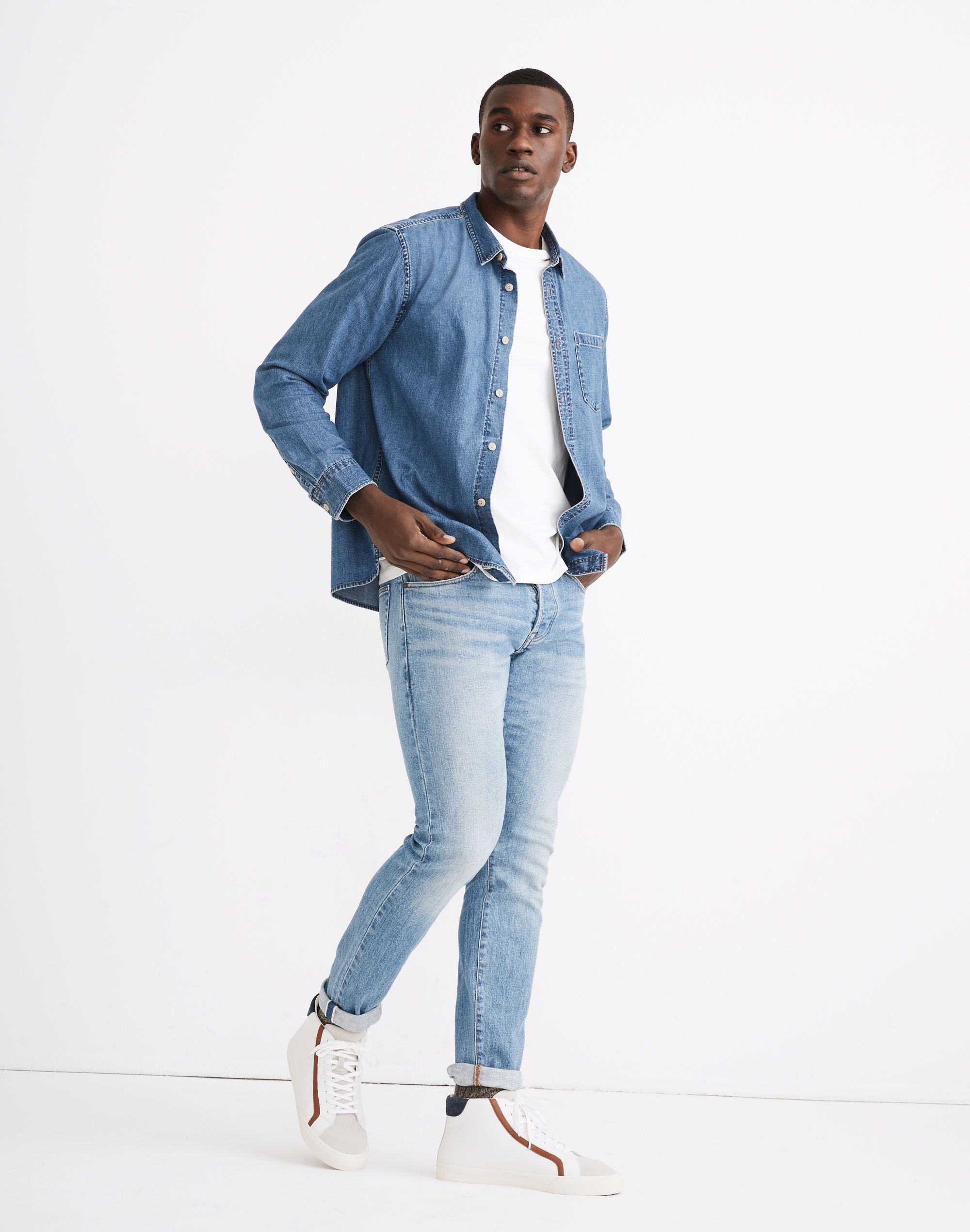Athletic Slim Authentic Flex Selvedge Jeans in Gosbrook Wash