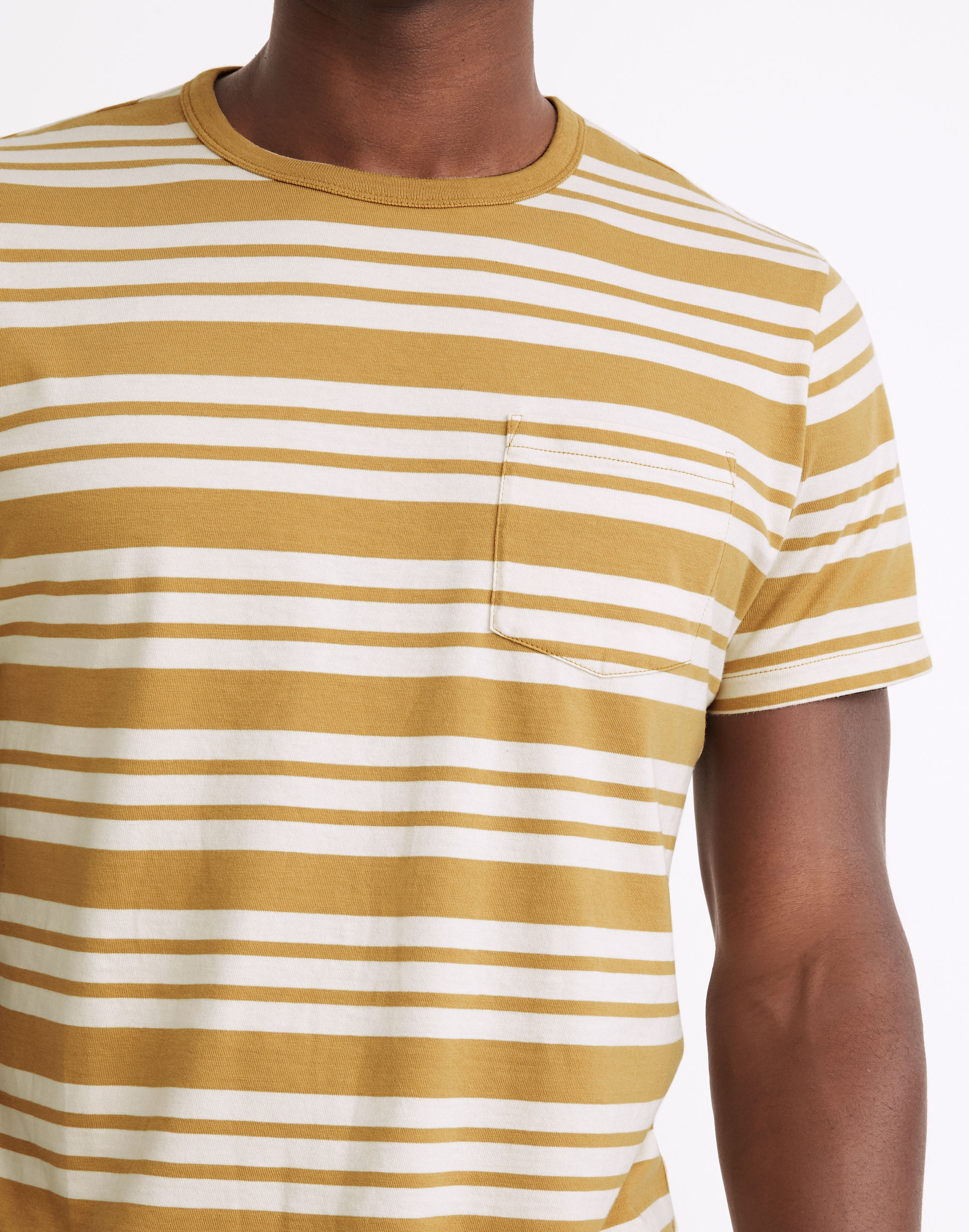 Allday Crewneck Pocket Tee in Dover Stripe