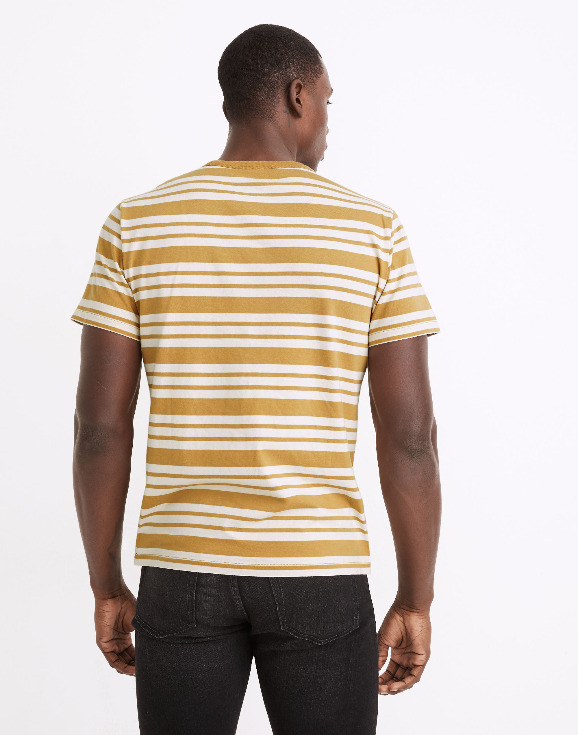 Allday Crewneck Pocket Tee in Dover Stripe
