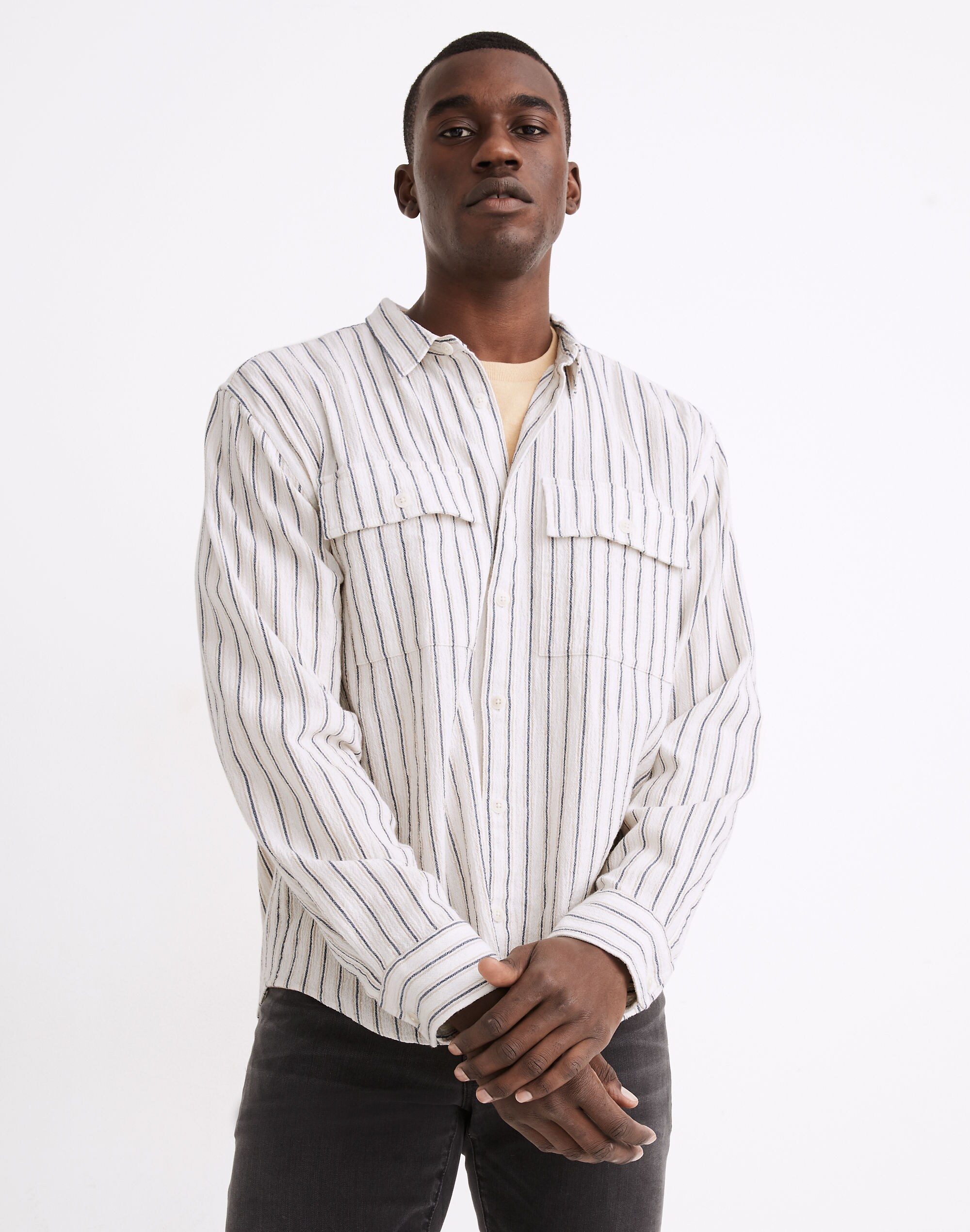 Perfect Long-Sleeve Shirt in Bridger Stripe