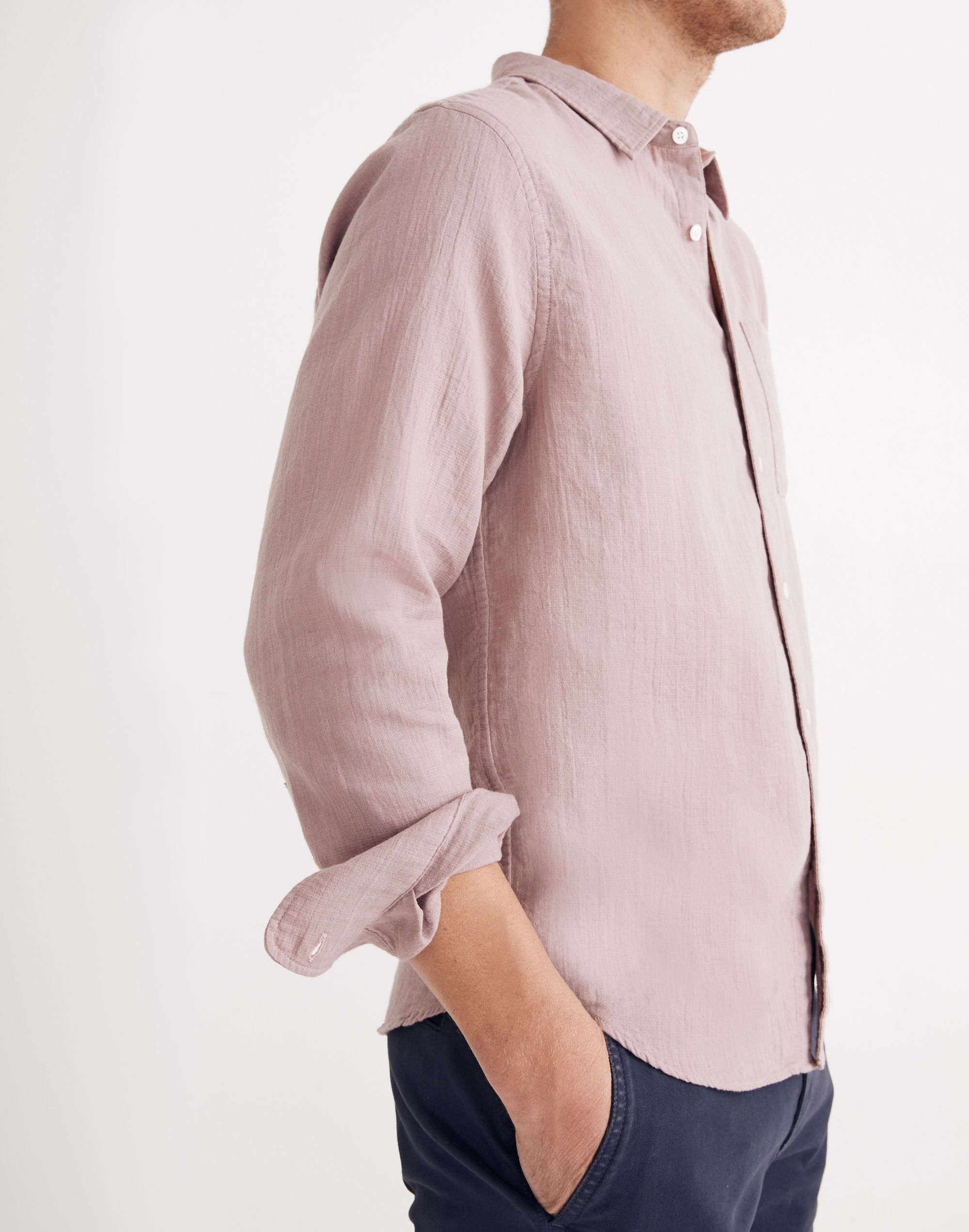 Textured Cotton Perfect Long-Sleeve Shirt