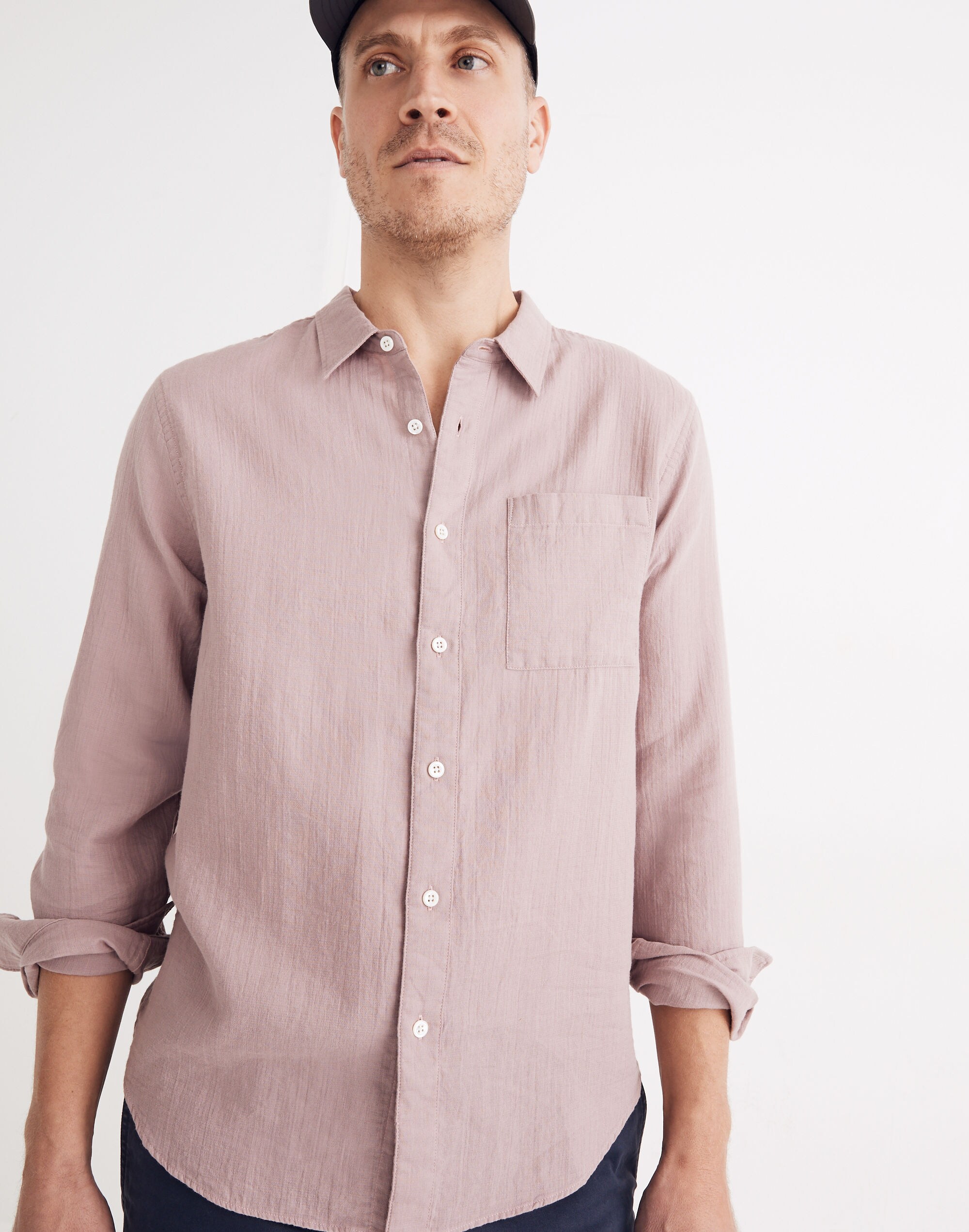 Textured Cotton Perfect Long-Sleeve Shirt