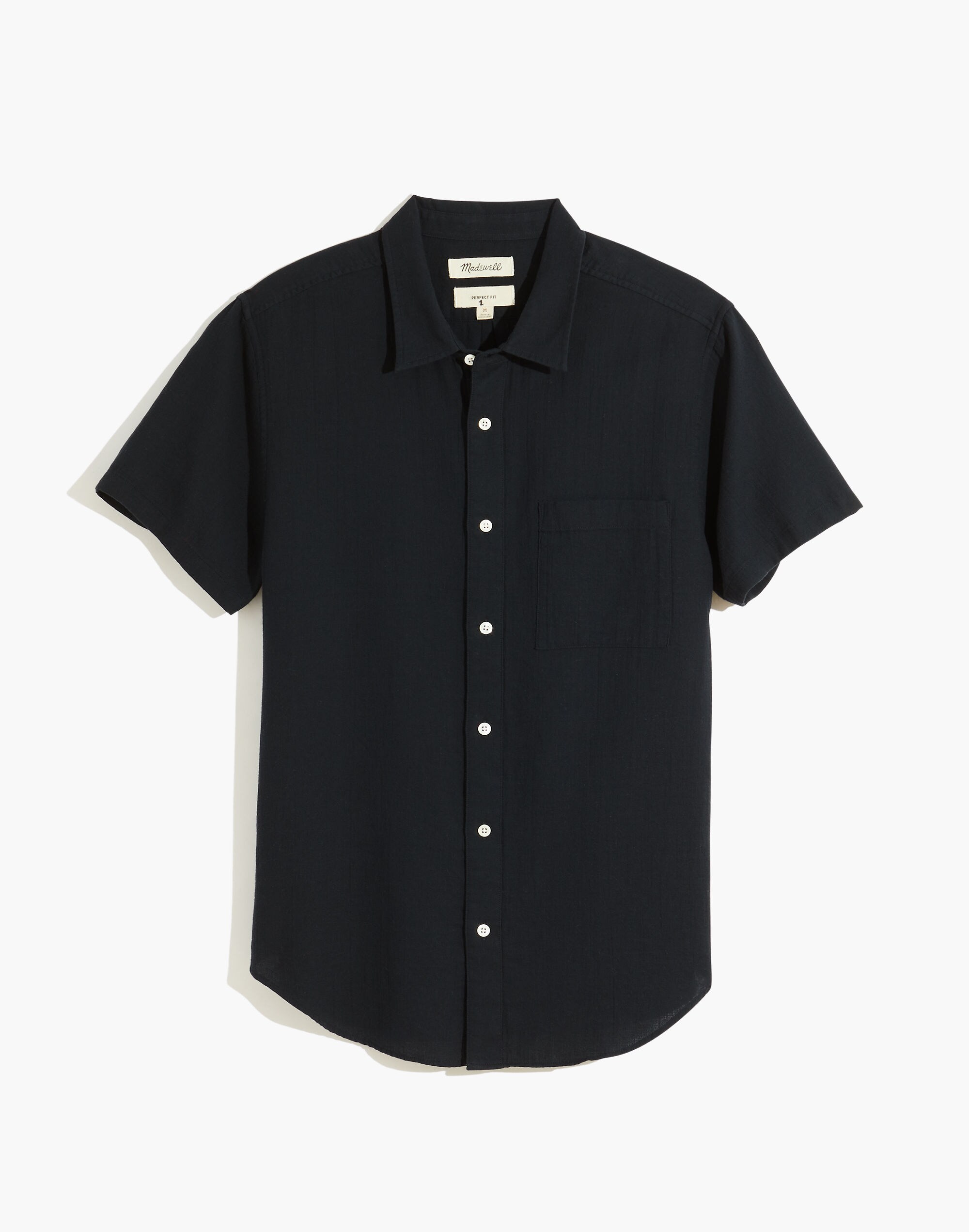 Textured Cotton Perfect Short-Sleeve Shirt
