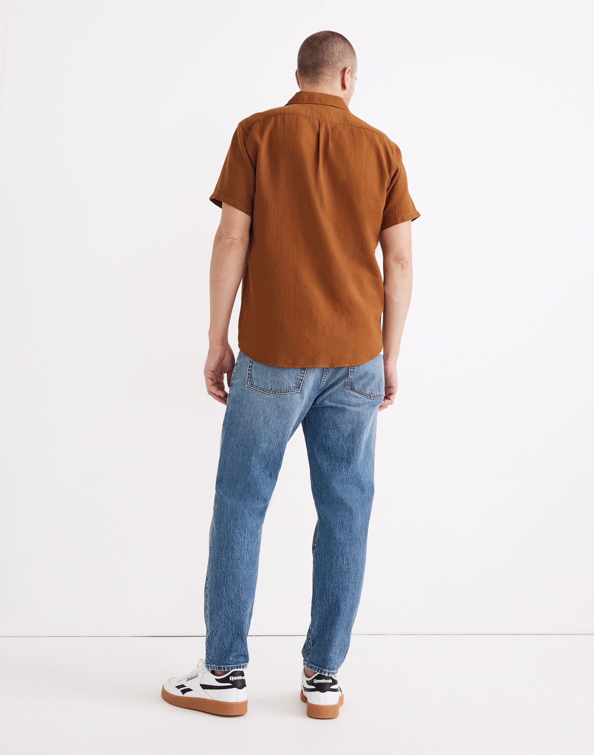 Textured Cotton Perfect Short-Sleeve Shirt