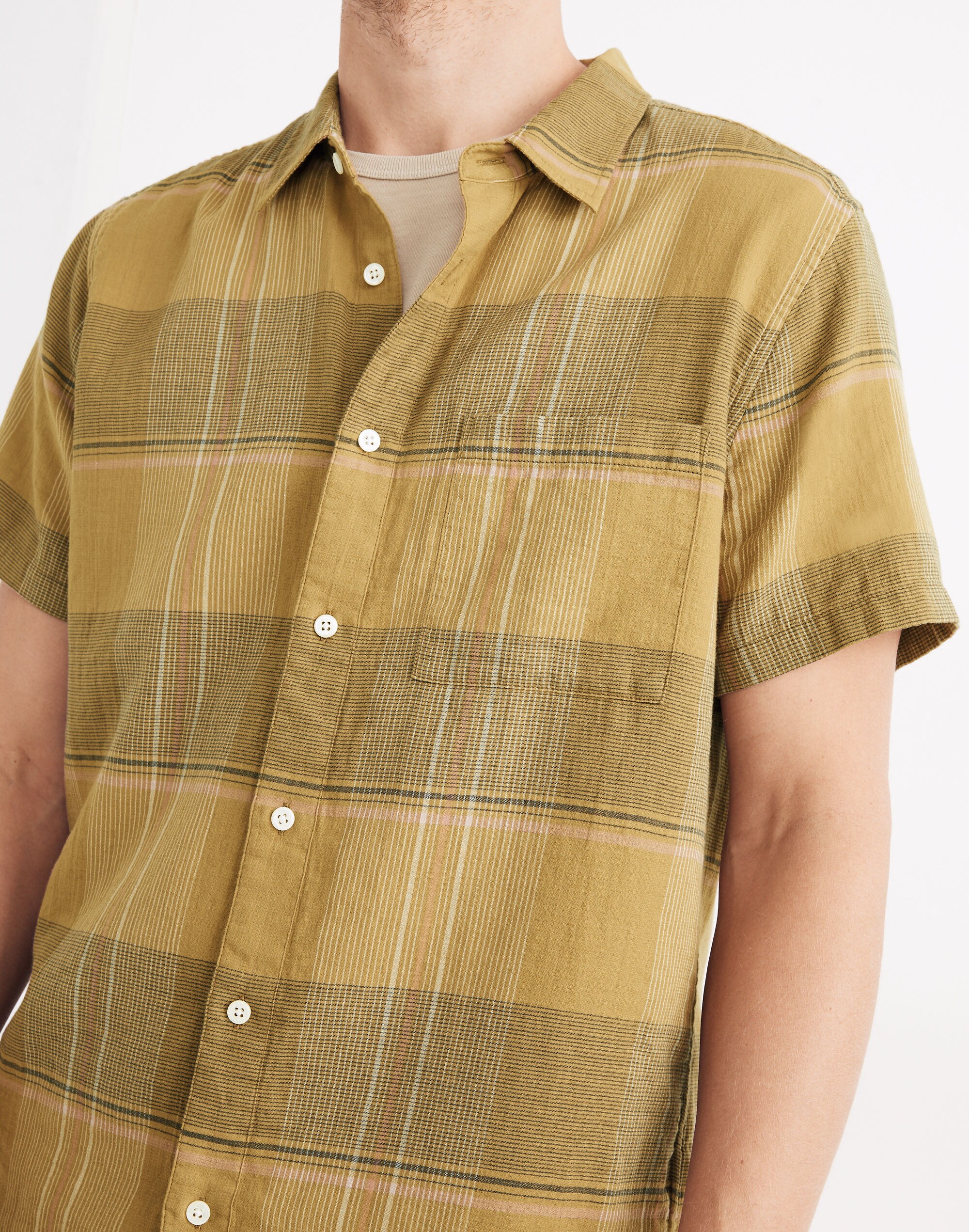 Textured Cotton Perfect Short-Sleeve Shirt