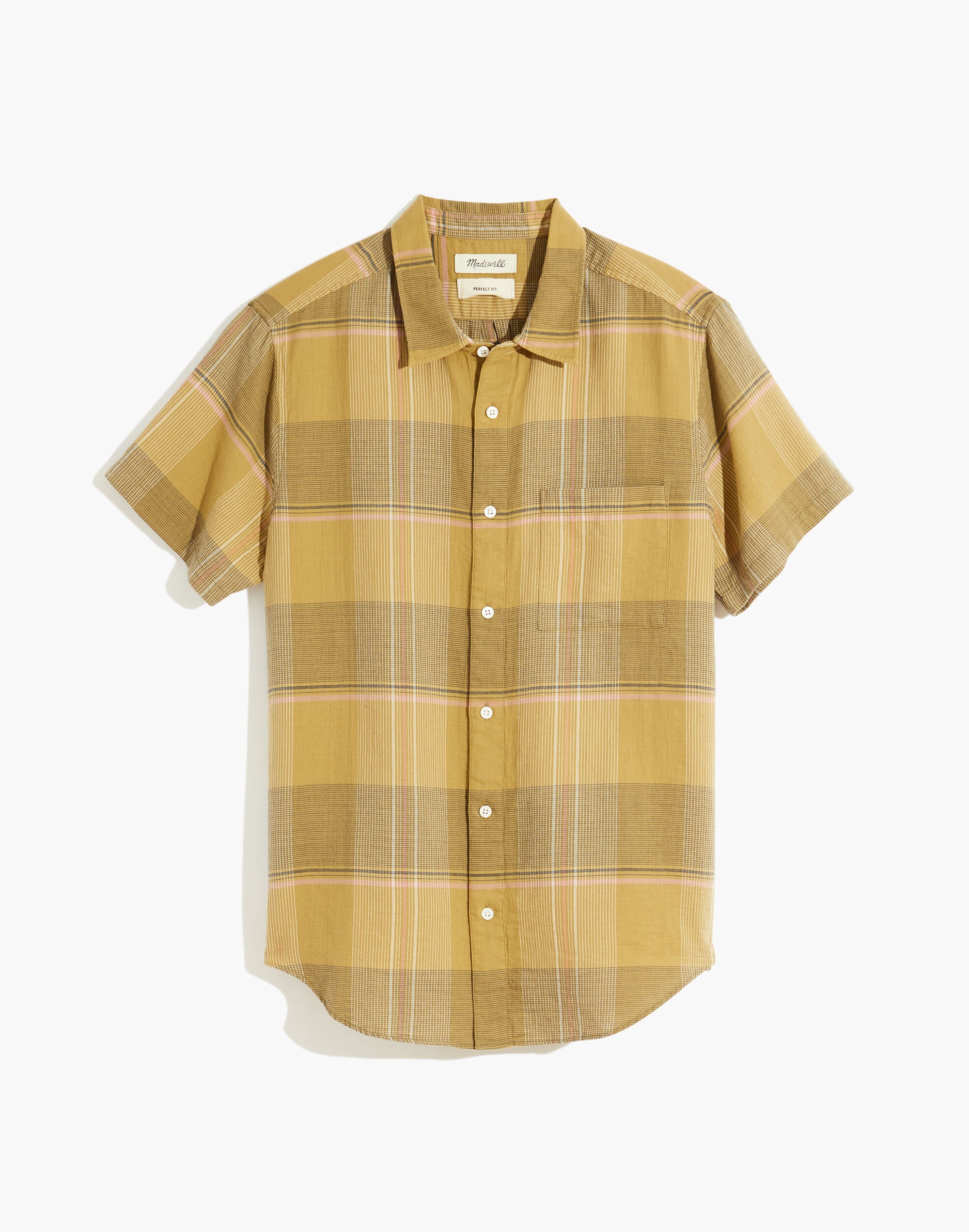 Textured Cotton Perfect Short-Sleeve Shirt