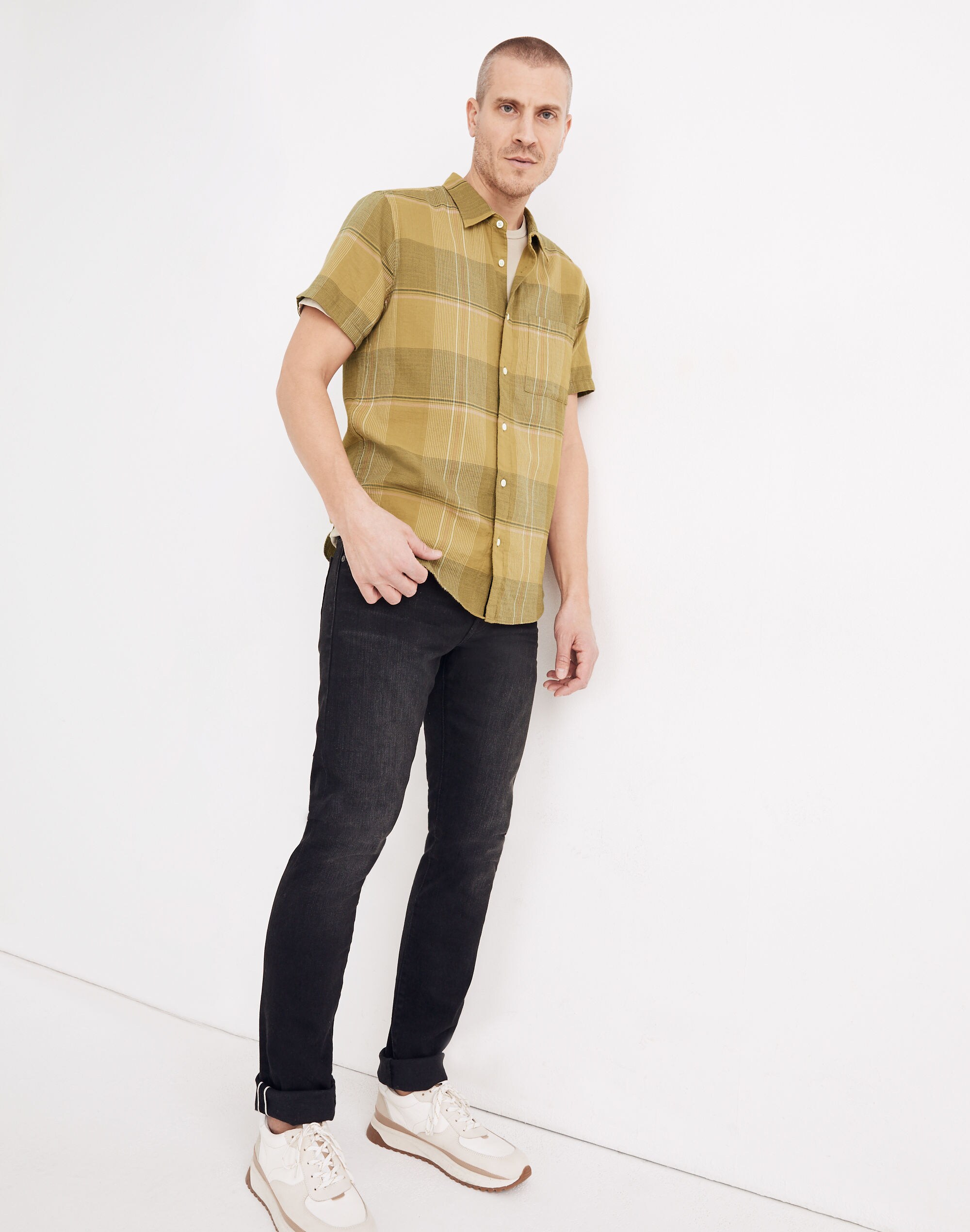 Textured Cotton Perfect Short-Sleeve Shirt
