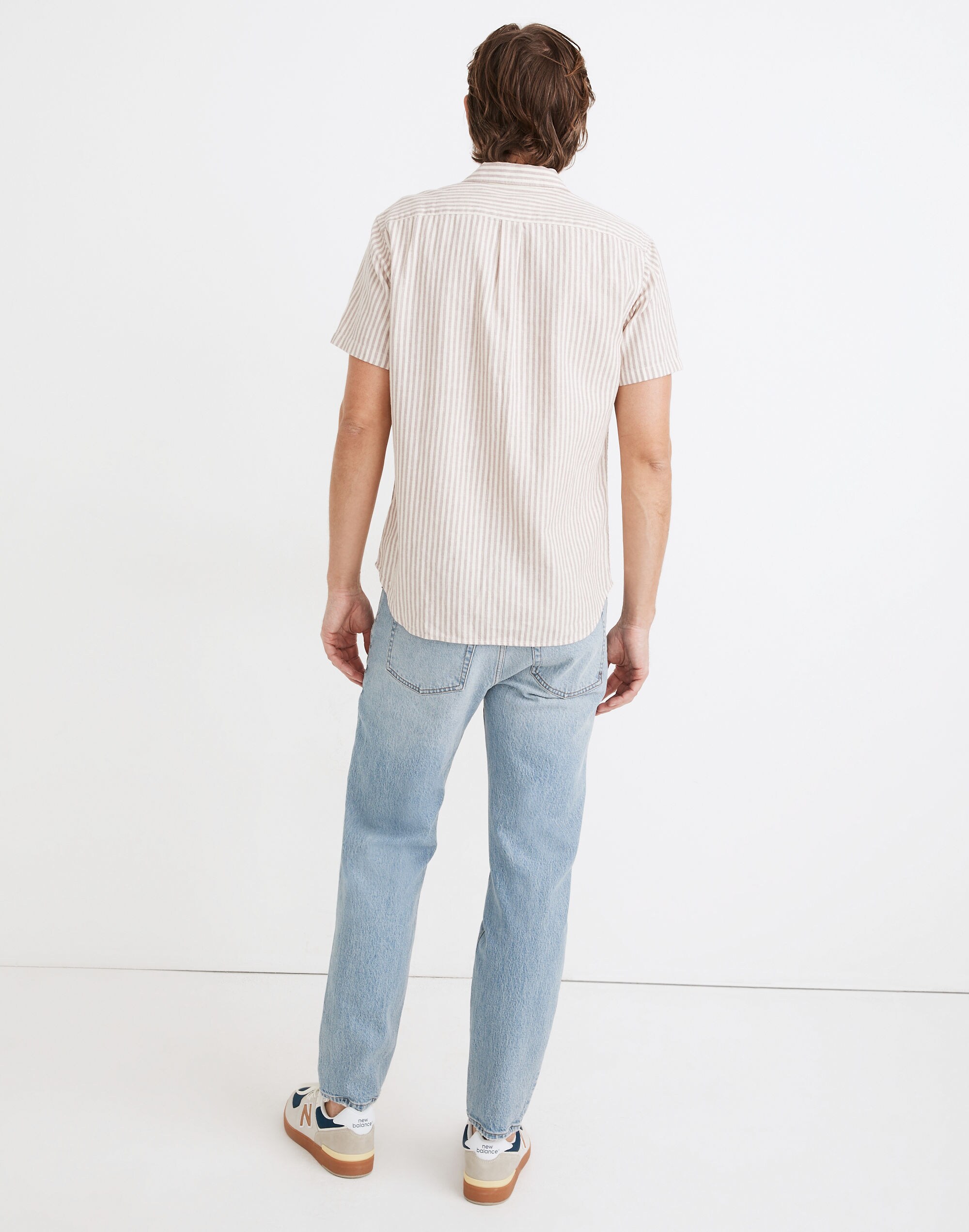 Linen-Cotton Perfect Short-Sleeve Shirt in Pattern