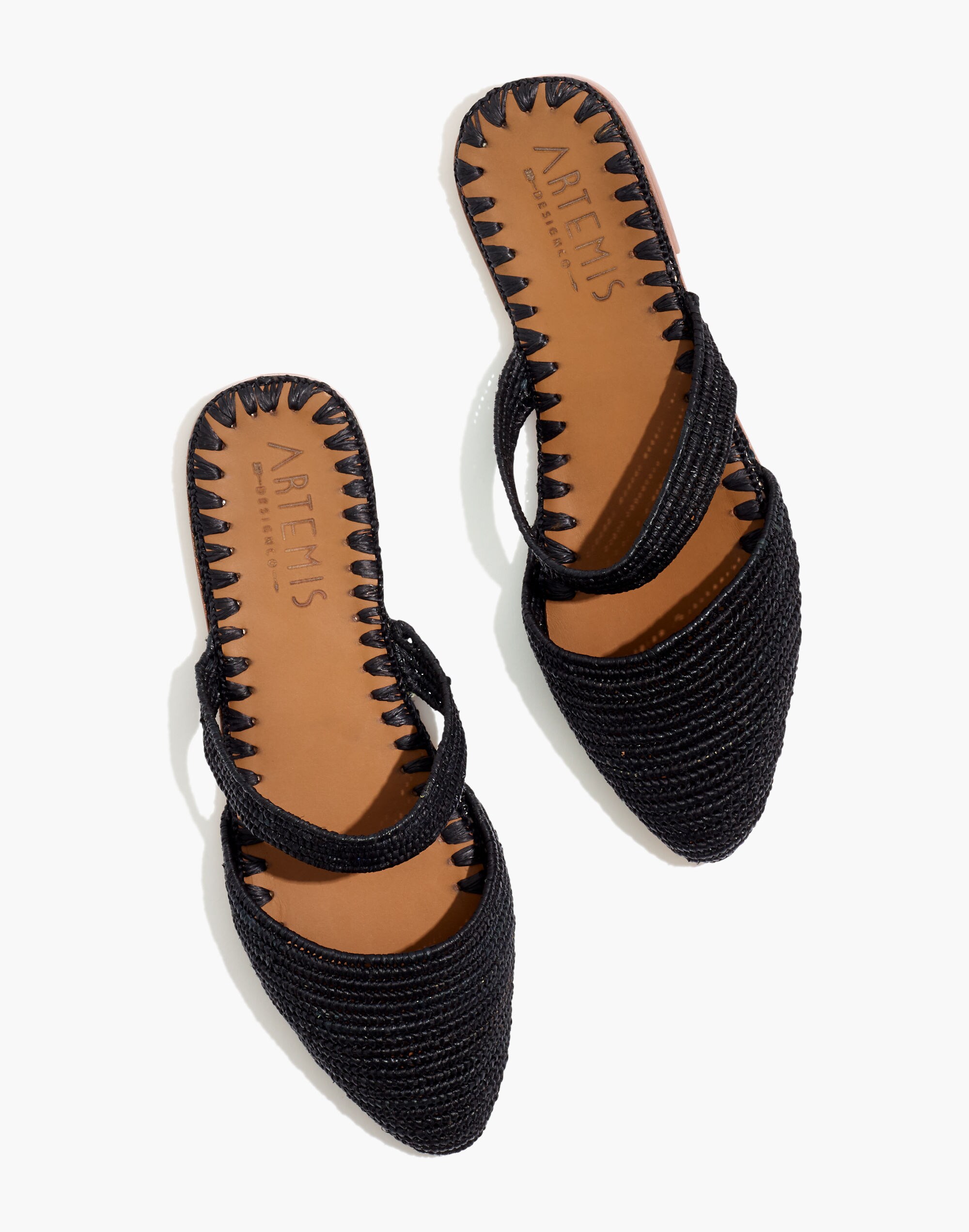 Artemis Design Co. Raffia Mary-Jane Mules