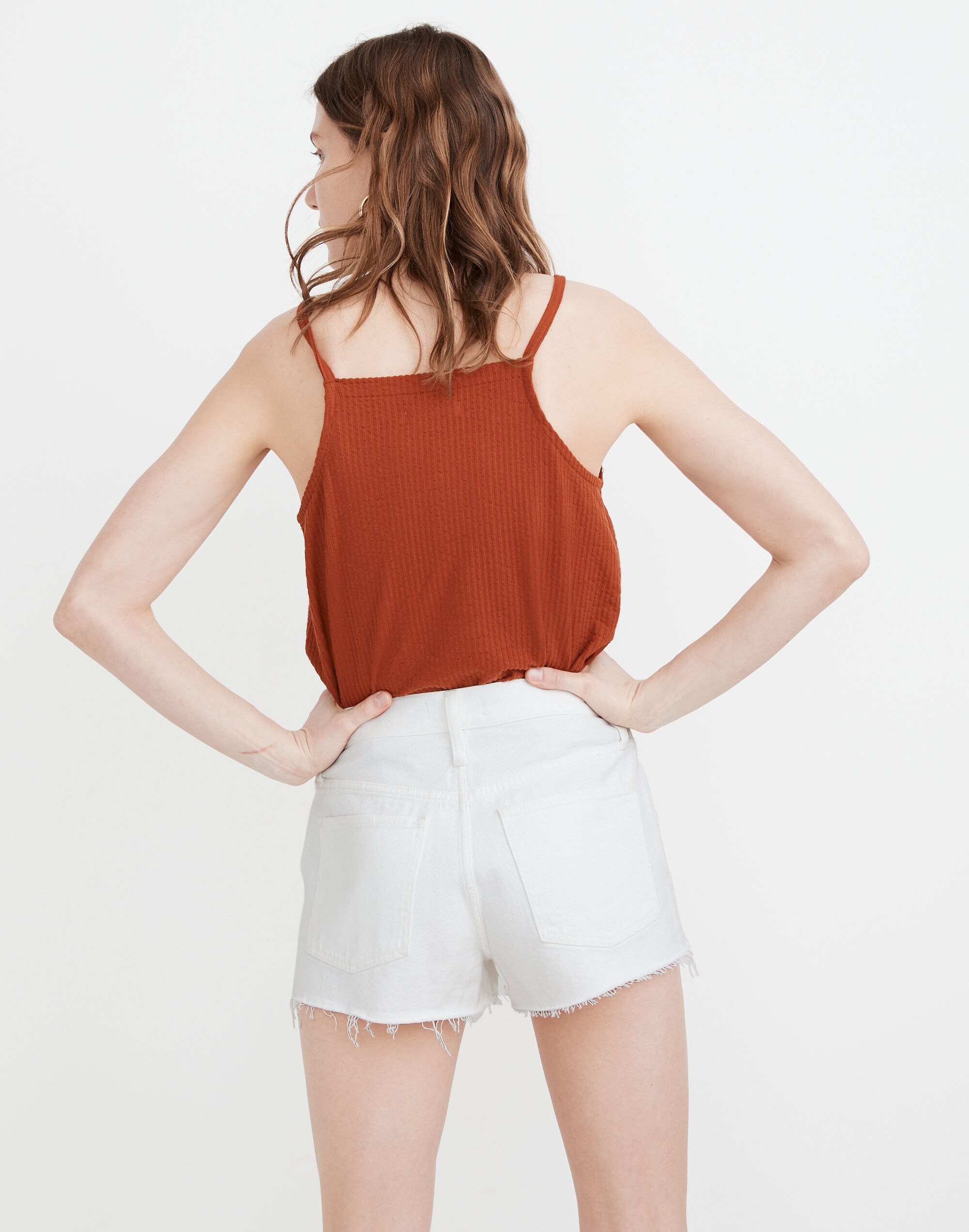 Relaxed Denim Shorts in Tile White
