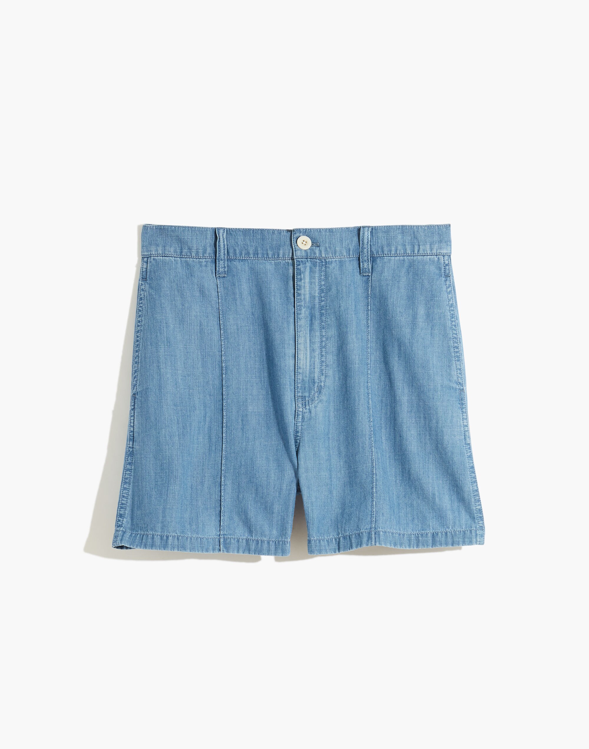 Pintuck Denim Shorts
