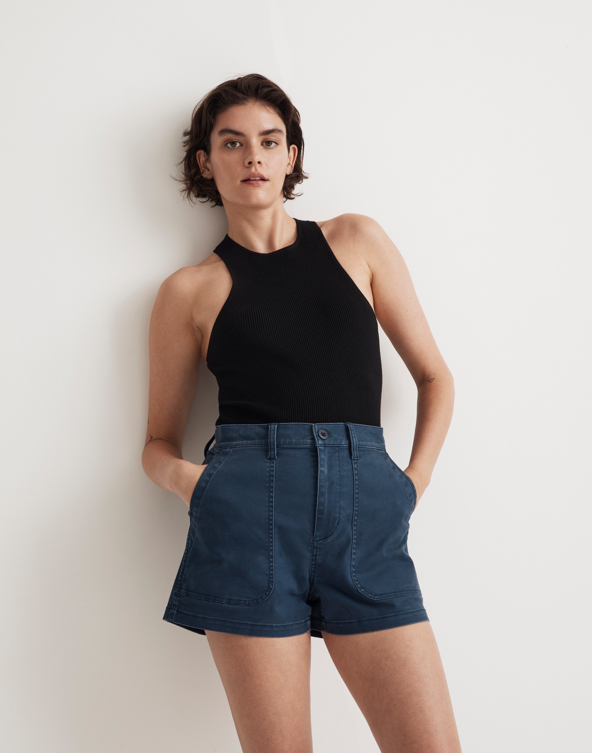 The Perfect Vintage Fatigue Short in craftsman blue image 4