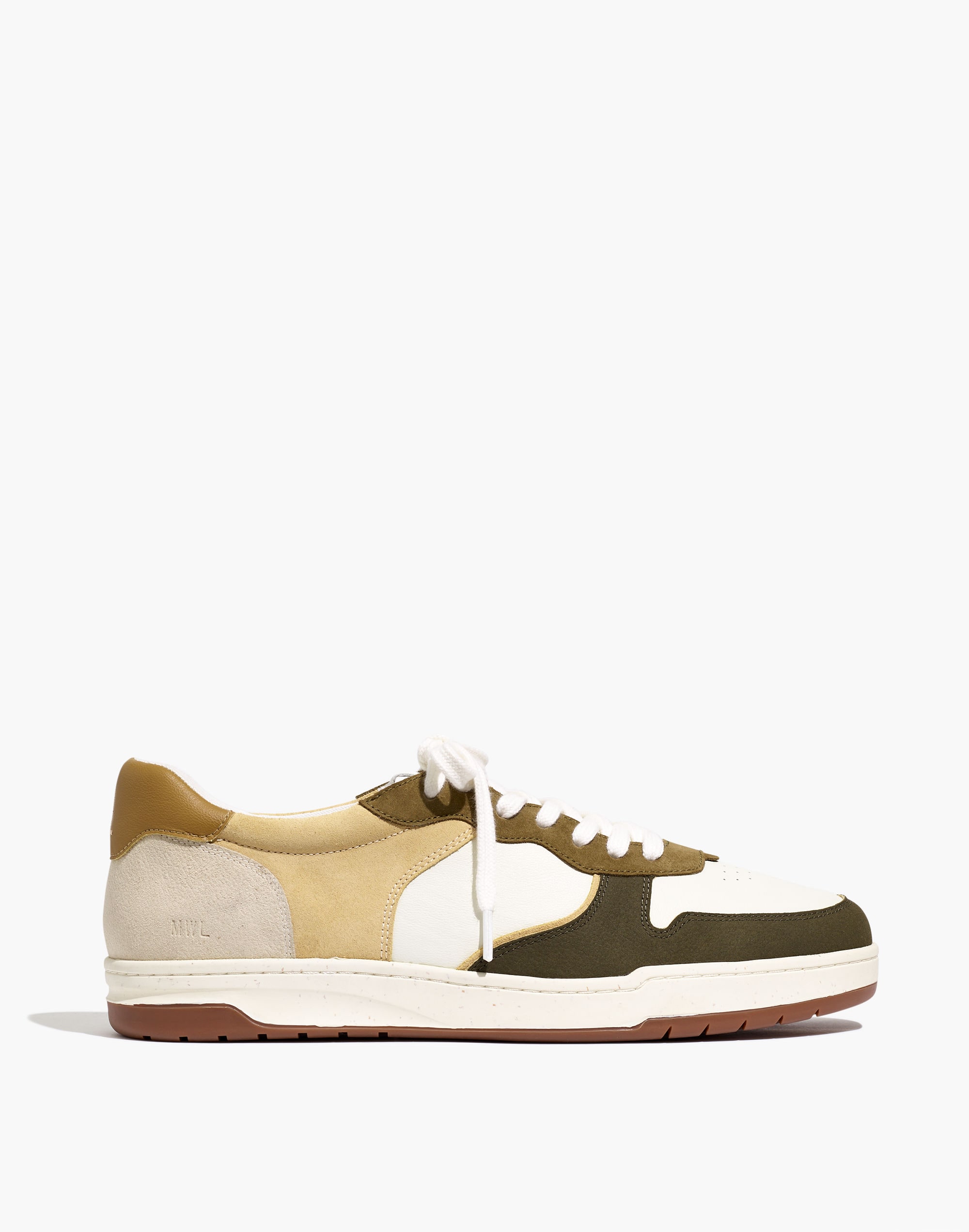 Court Sneakers in Colorblock Leather and Nubuck