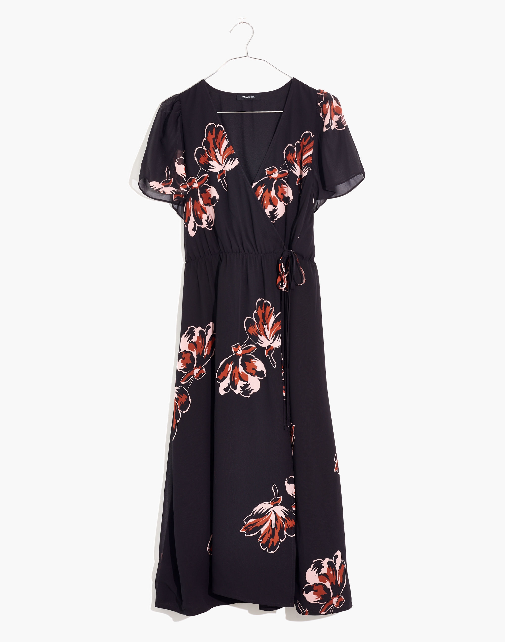 Georgette Tie-Wrap Midi Dress in Duskblossom