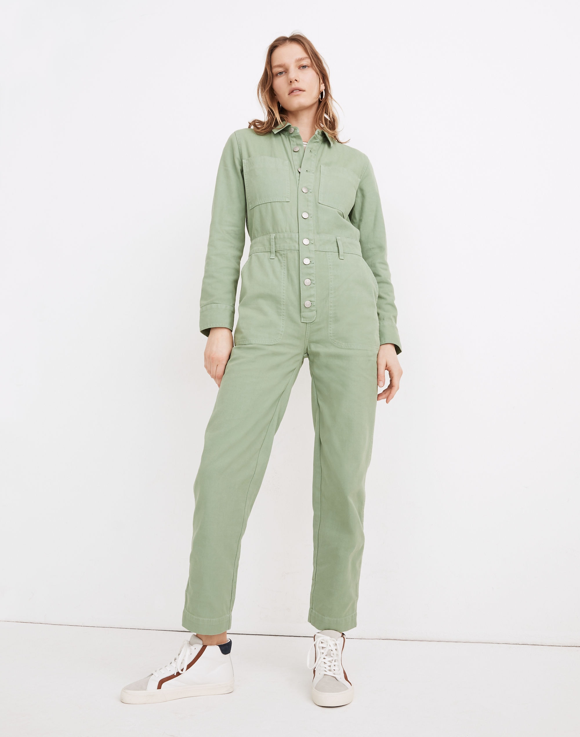 Garment-Dyed Relaxed Coverall Jumpsuit