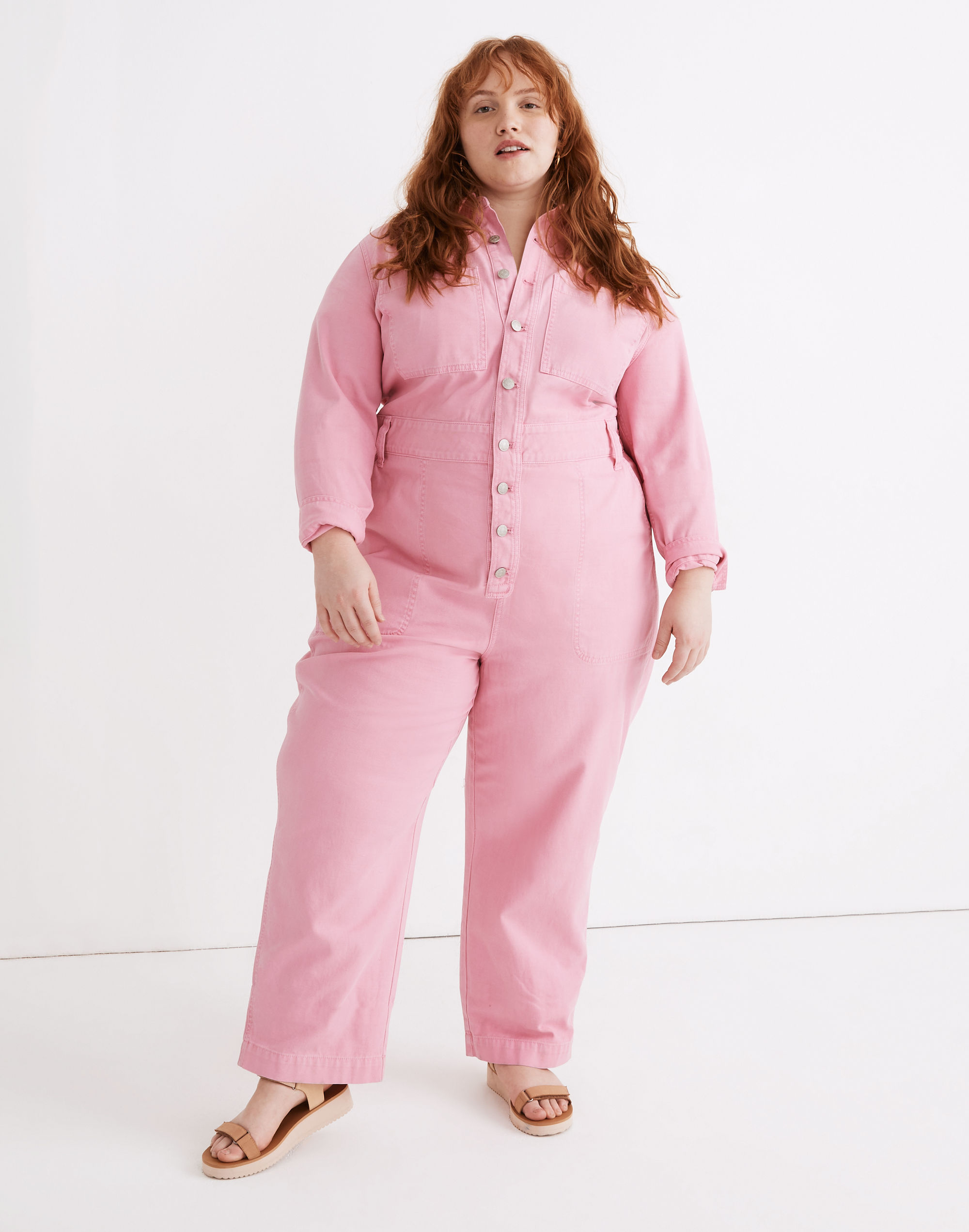 Garment-Dyed Relaxed Coverall Jumpsuit