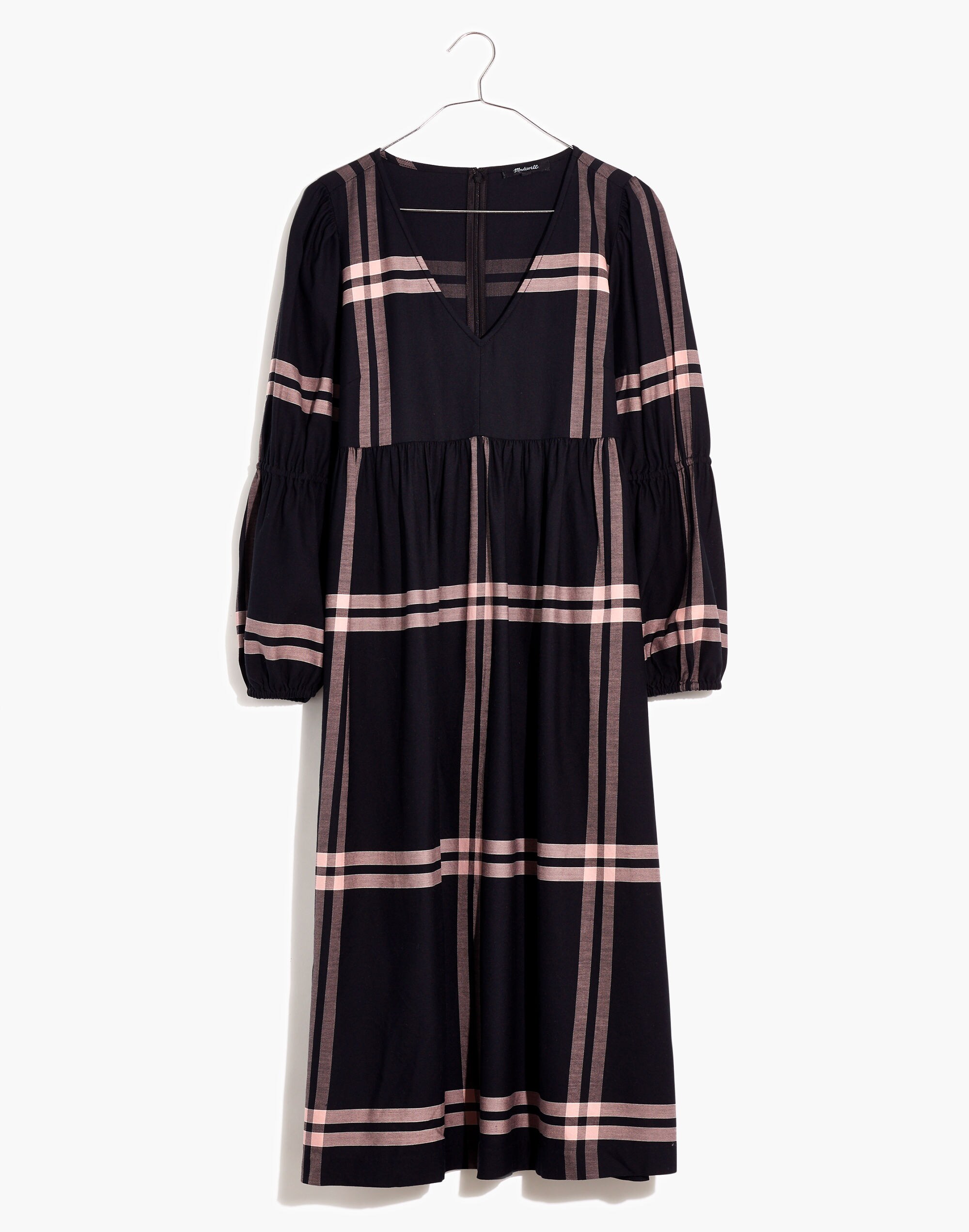Plaid Empire Midi Dress