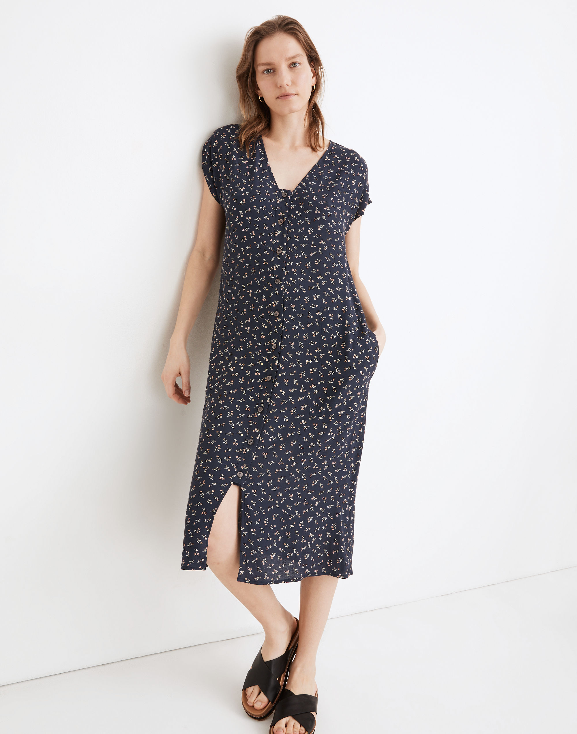 Petite Easy Midi Dress in Spring Fling