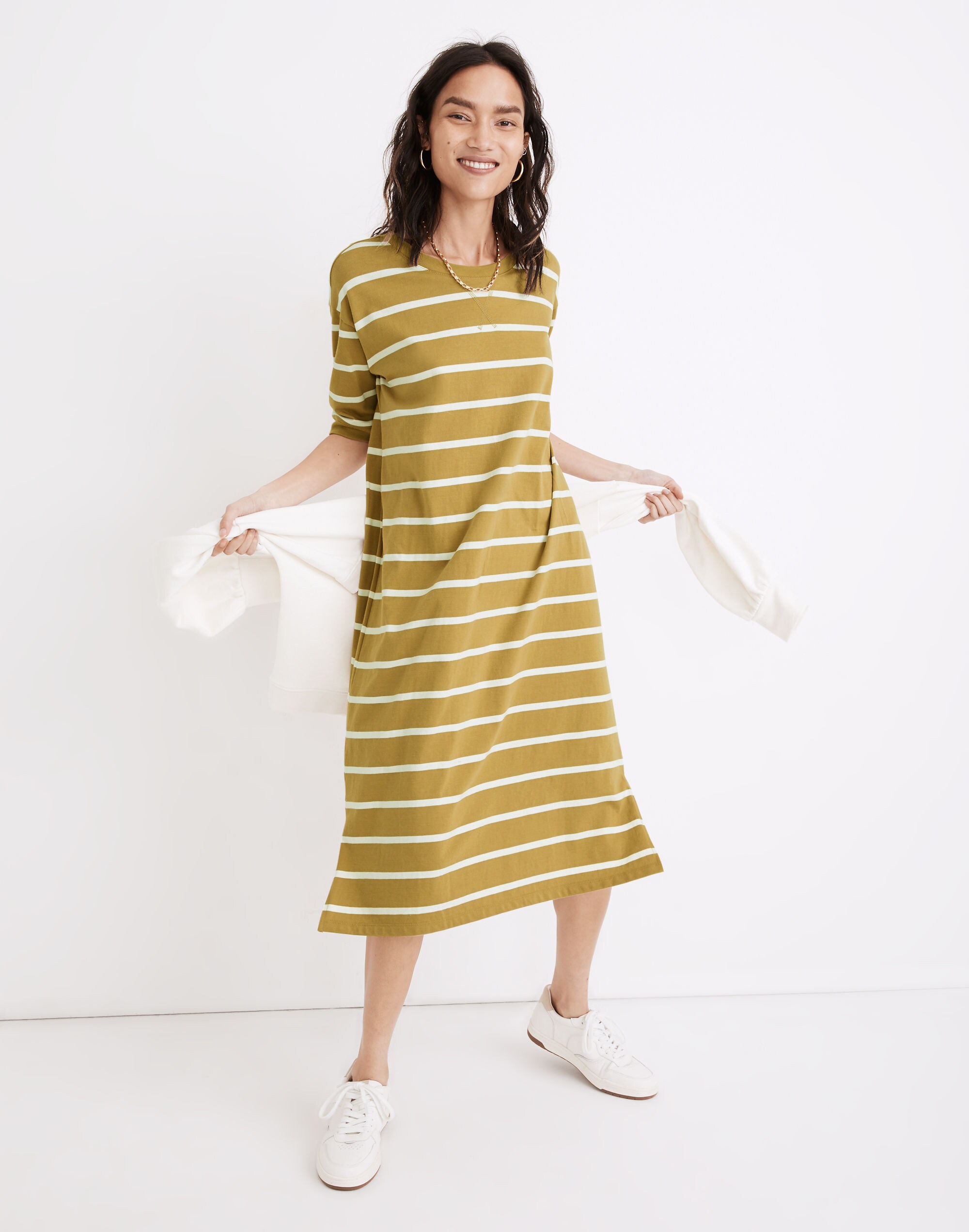 Tee Dress in Colorblock Stripe