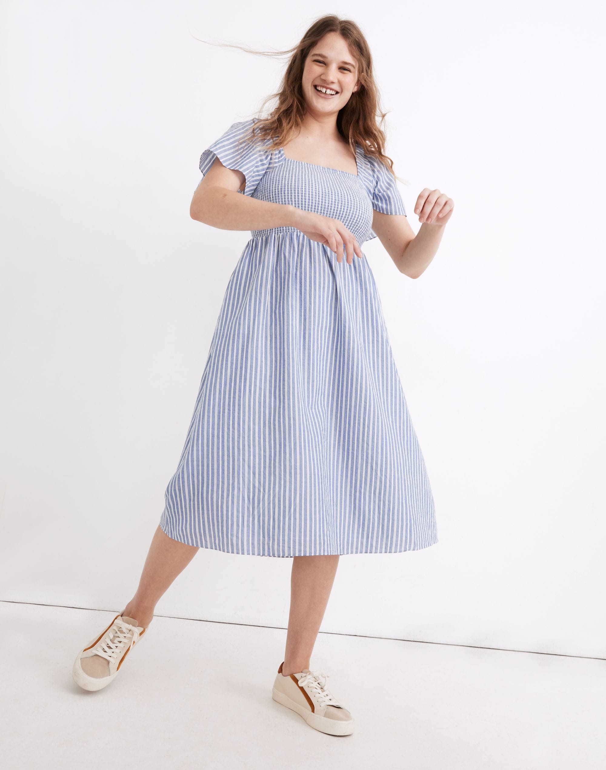Petite Lucie Smocked Midi Dress