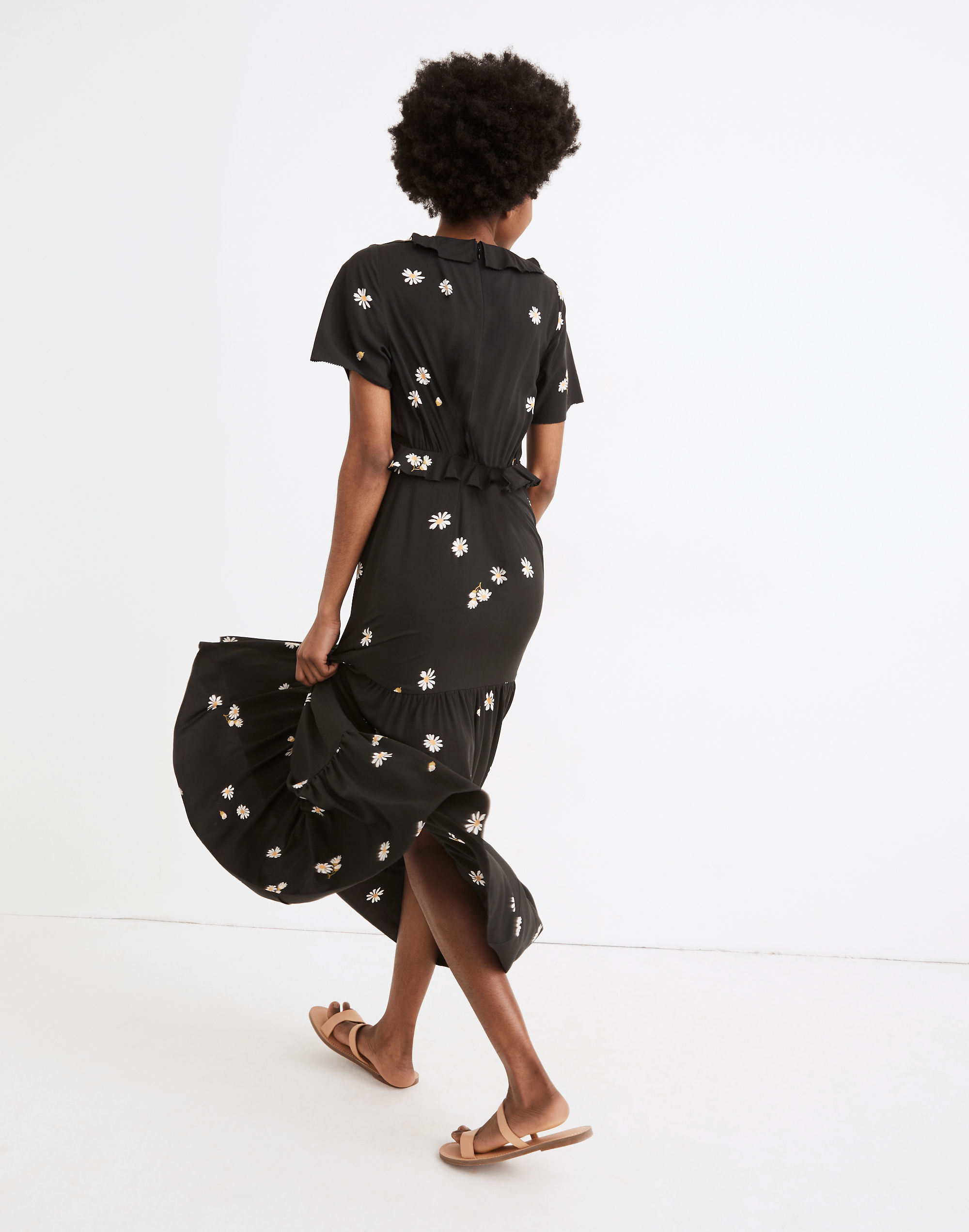 Ruffled Tiered Maxi Dress in Lazy Daisies